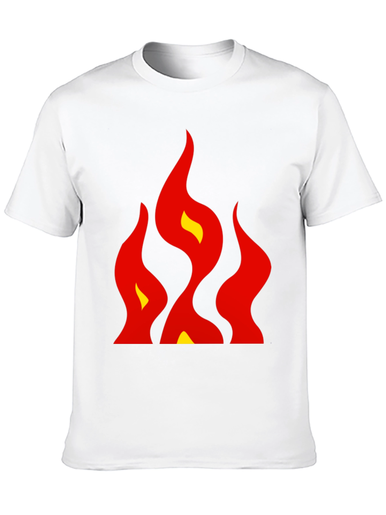 Bold Flames Graphic Tee - Black Cotton