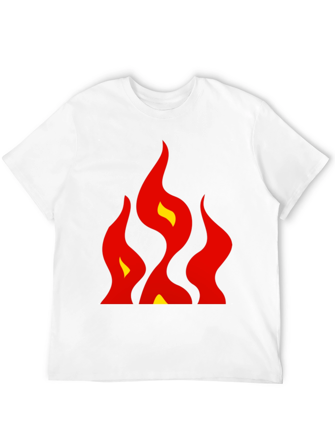 Bold Flames Graphic Tee - Black Cotton