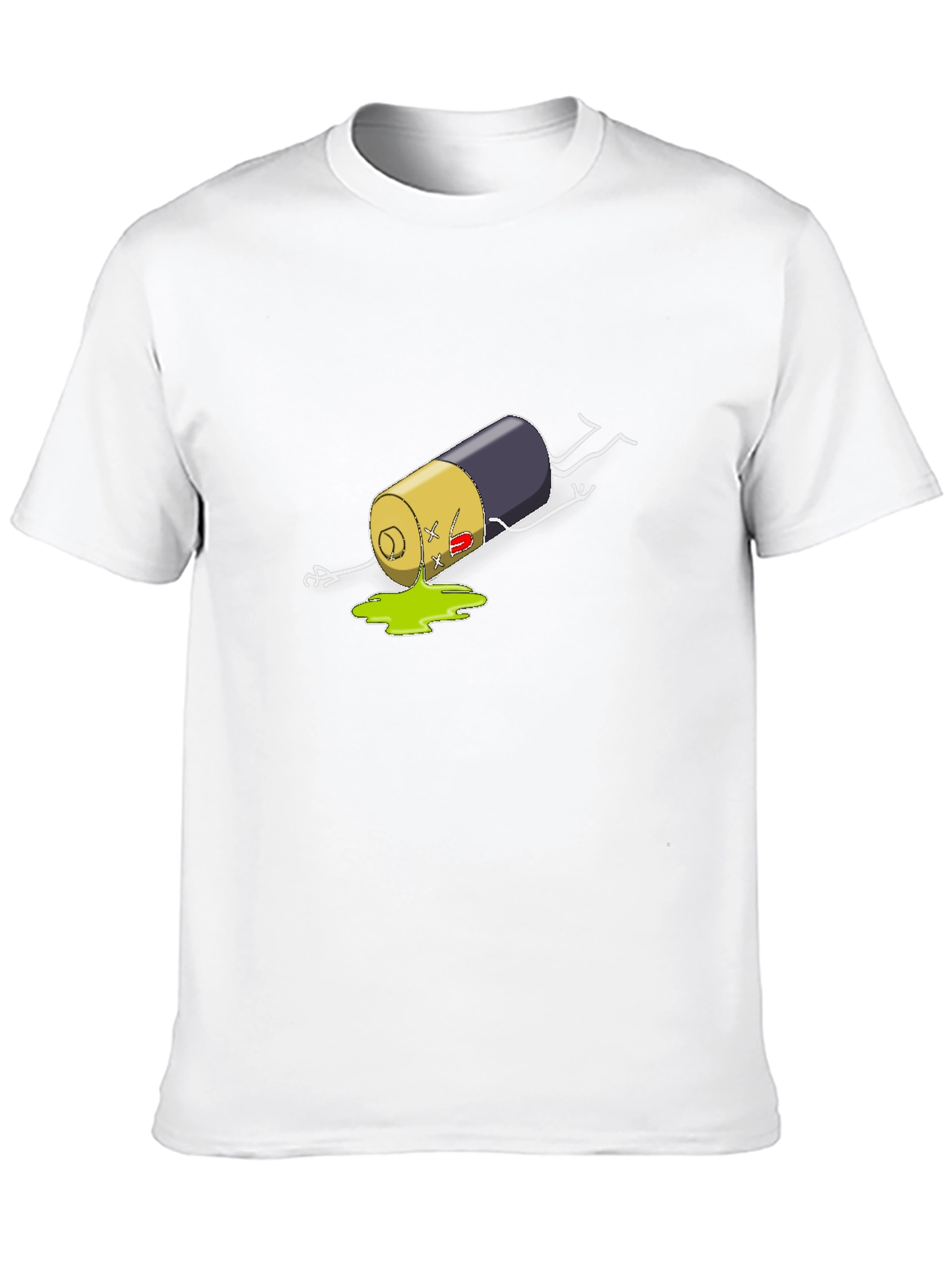 Humorous Battery Graphic T-Shirt - Black
