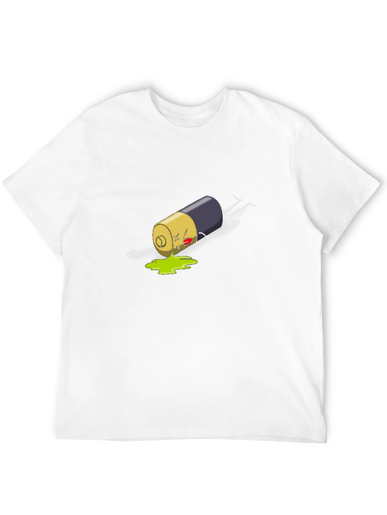 Humorous Battery Graphic T-Shirt - Black