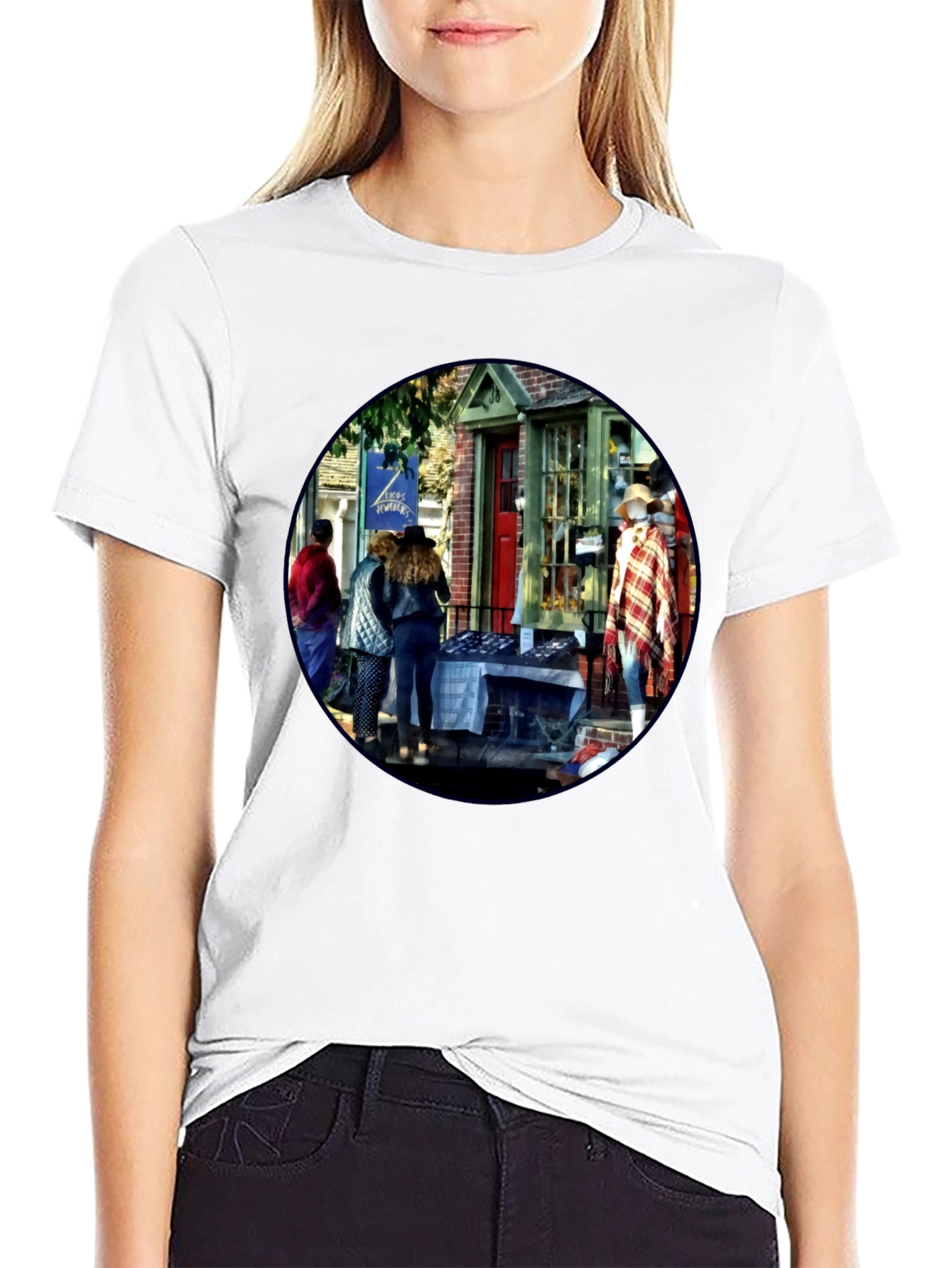Street Fair Graphic Tee - Black Cotton T-Shirt
