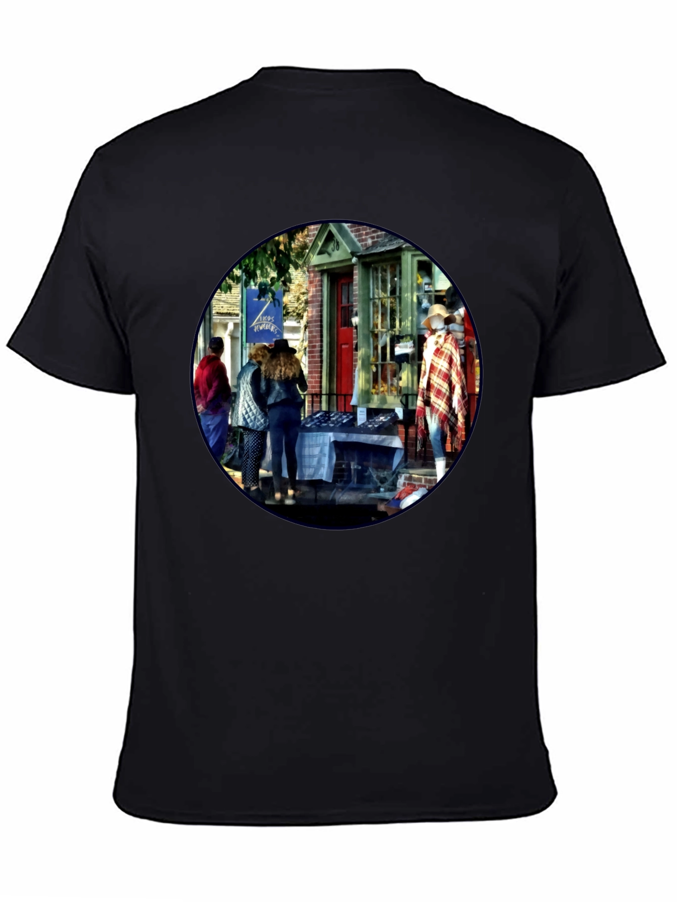 Street Fair Graphic Tee - Black Cotton T-Shirt