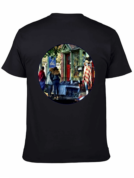 Street Fair Graphic Tee - Black Cotton T-Shirt