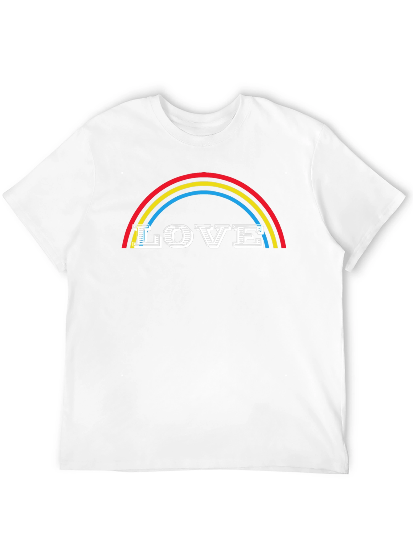 Love Rainbow Graphic Tee - Black Cotton Blend Shirt