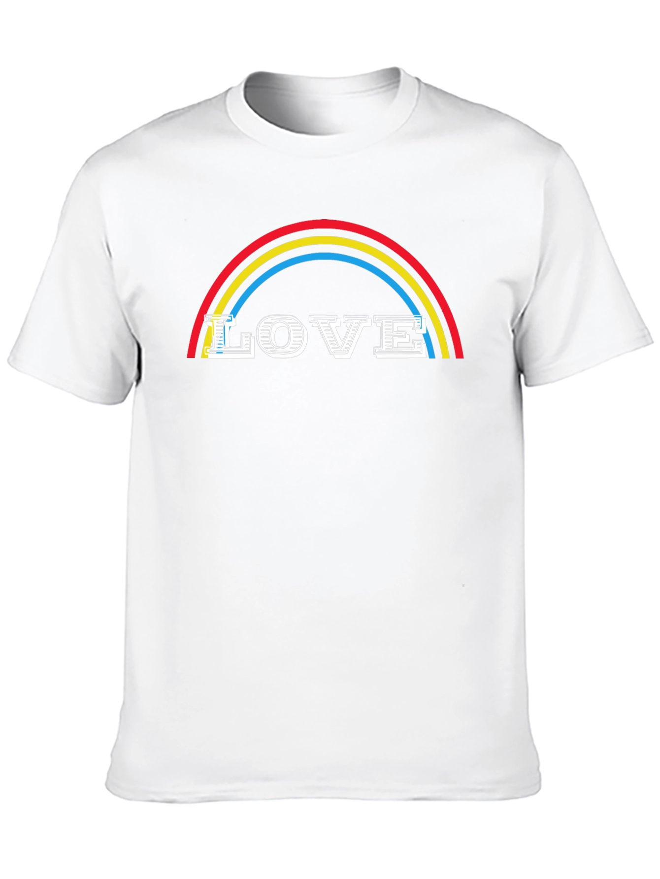 Love Rainbow Graphic Tee - Black Cotton Blend Shirt