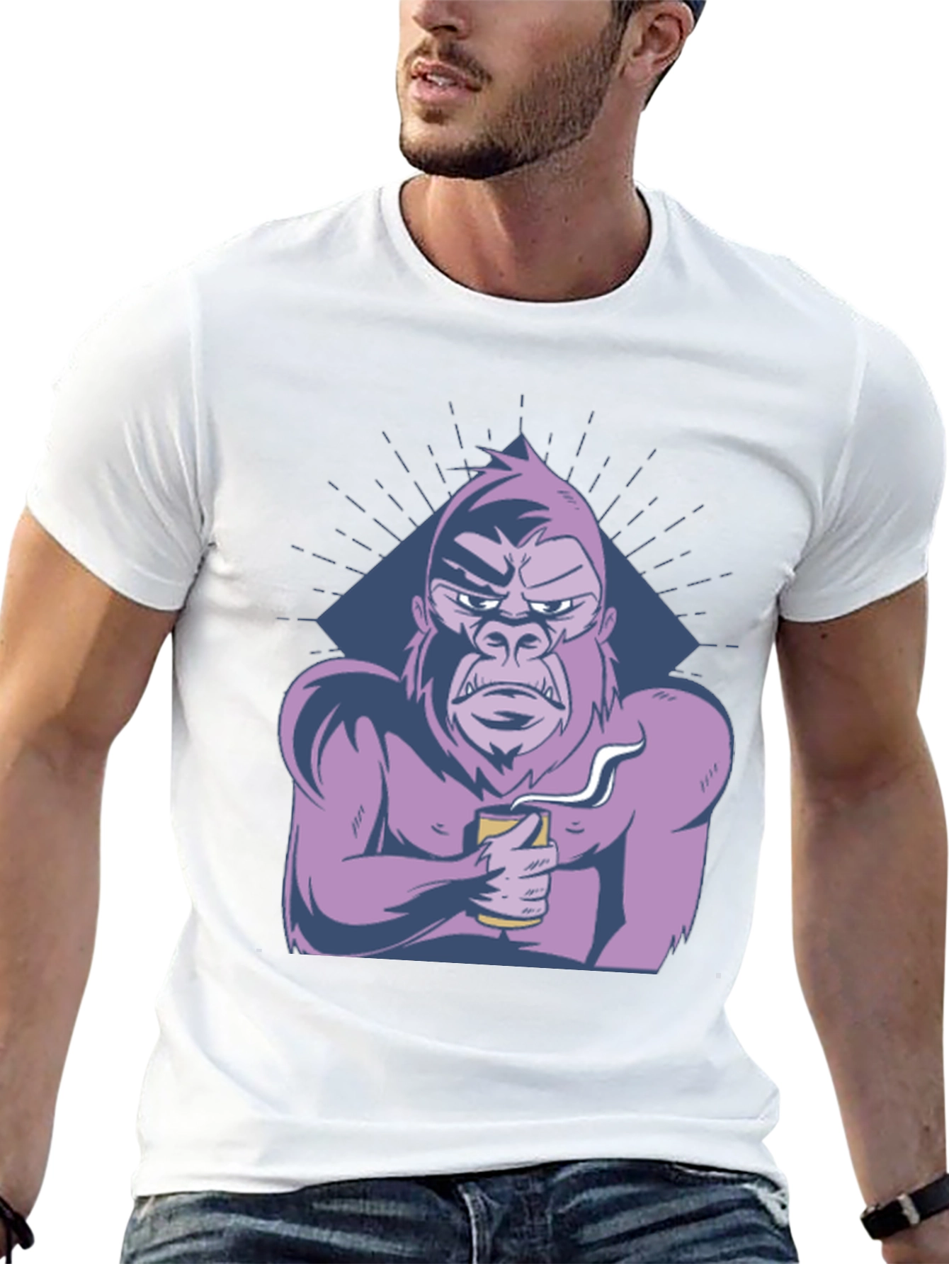 Cool Gorilla T-Shirt - Coffee Lover Ape Tee