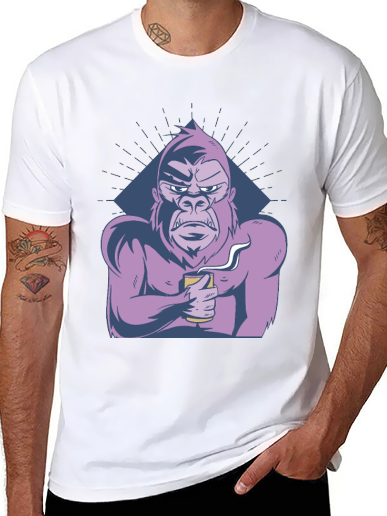Cool Gorilla T-Shirt - Coffee Lover Ape Tee