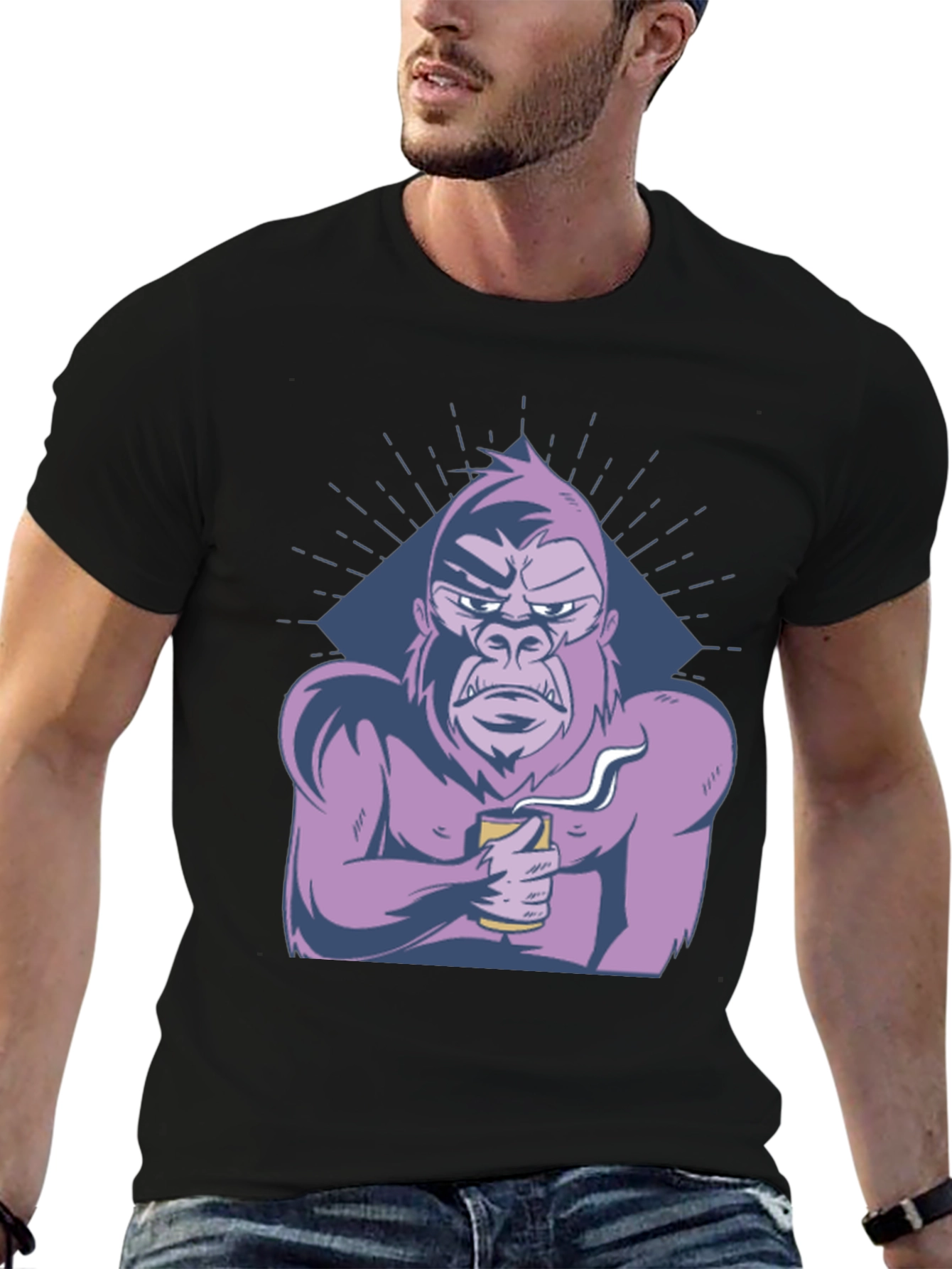 Cool Gorilla T-Shirt - Coffee Lover Ape Tee