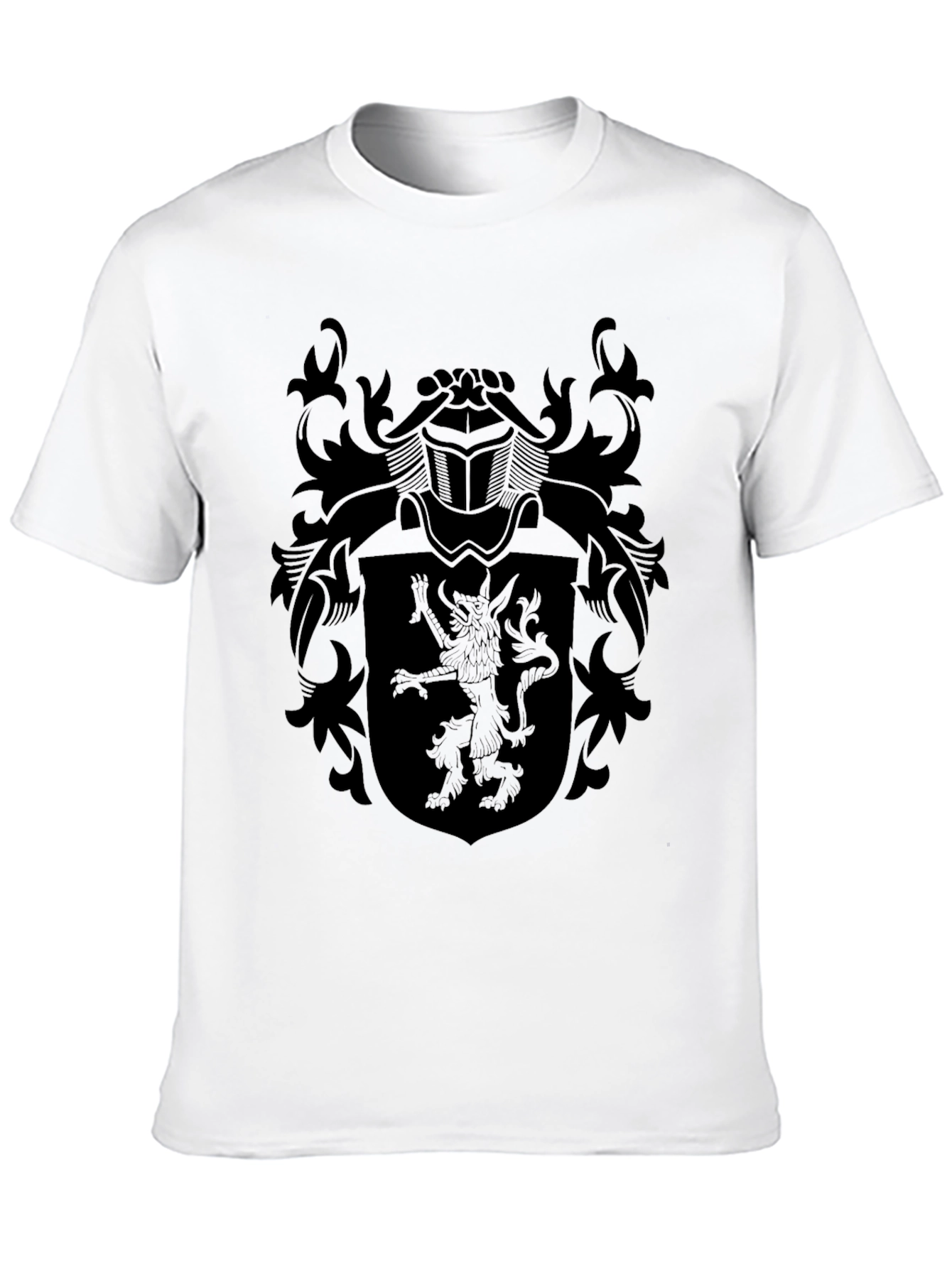 Black Heraldic Lion Crest T-Shirt