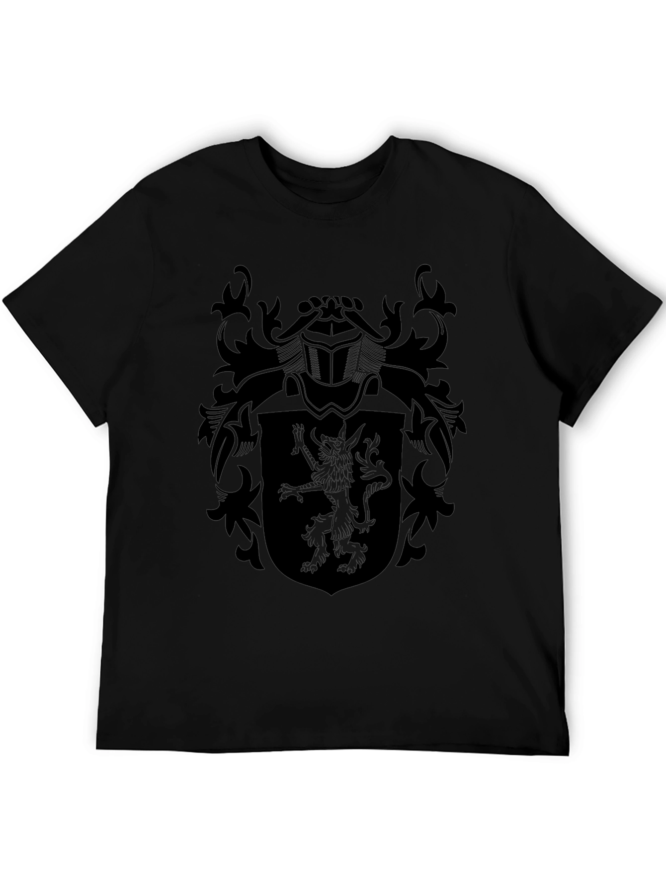 Black Heraldic Lion Crest T-Shirt