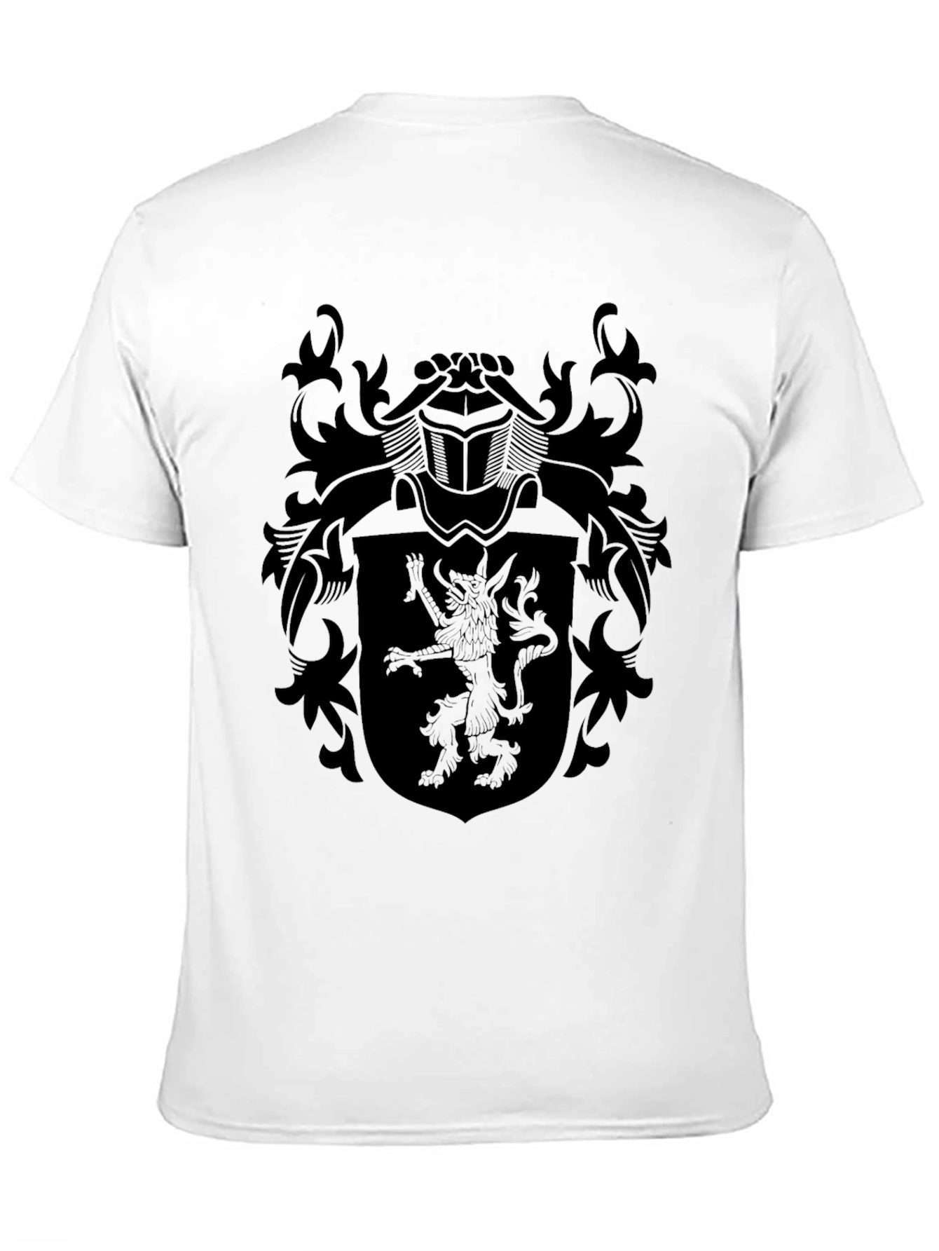 Black Heraldic Lion Crest T-Shirt