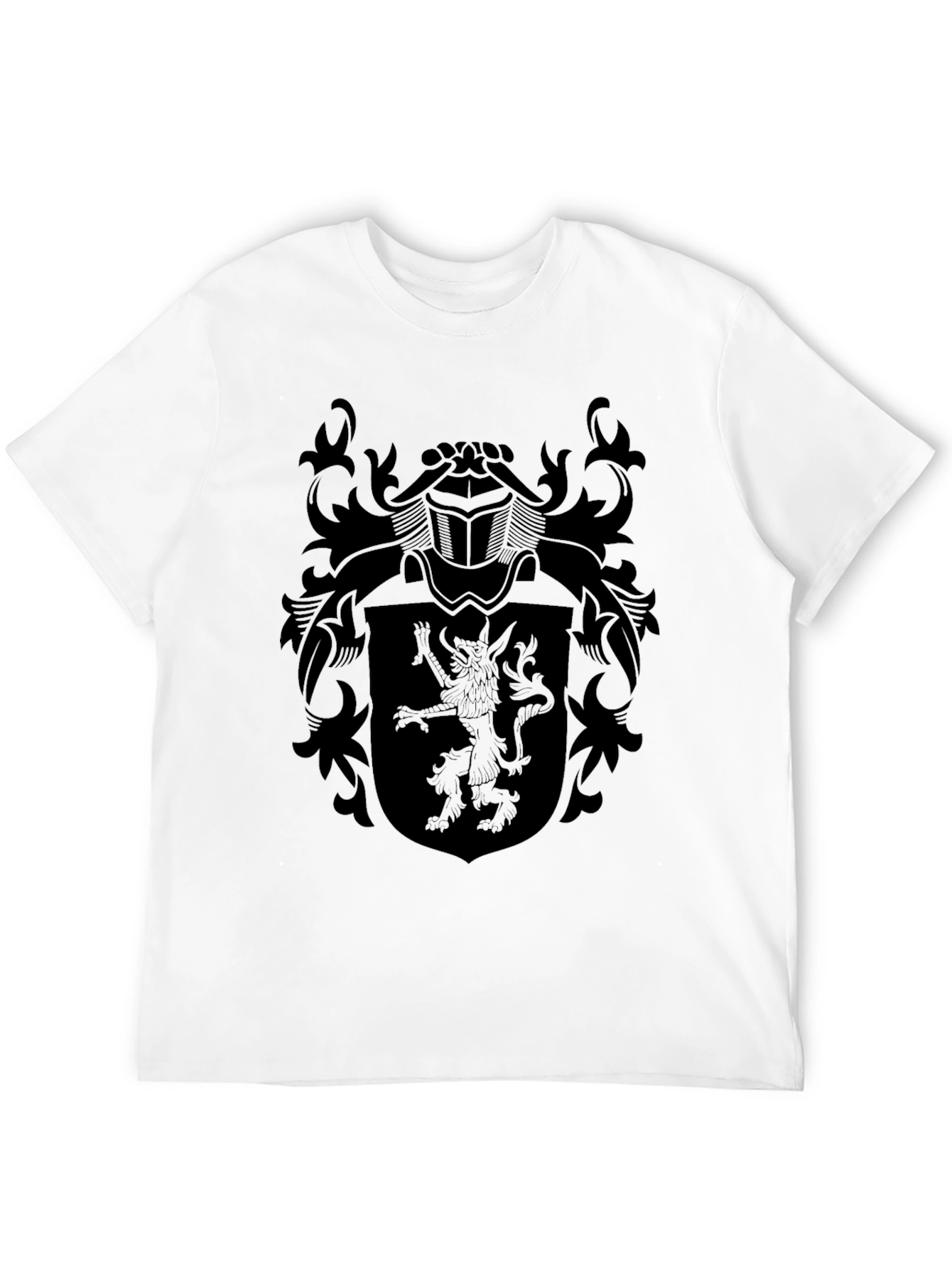 Black Heraldic Lion Crest T-Shirt