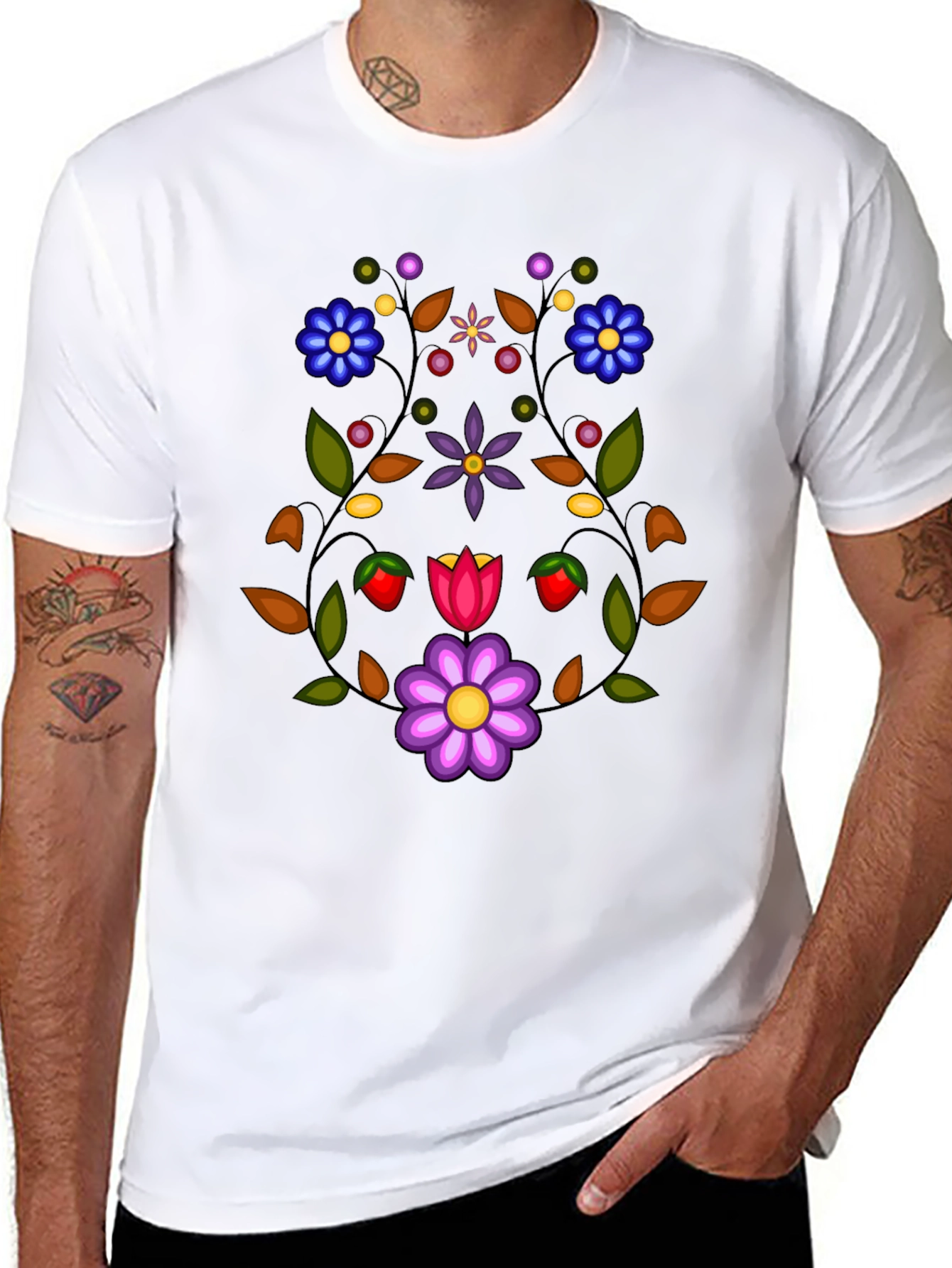 Floral Black T-Shirt