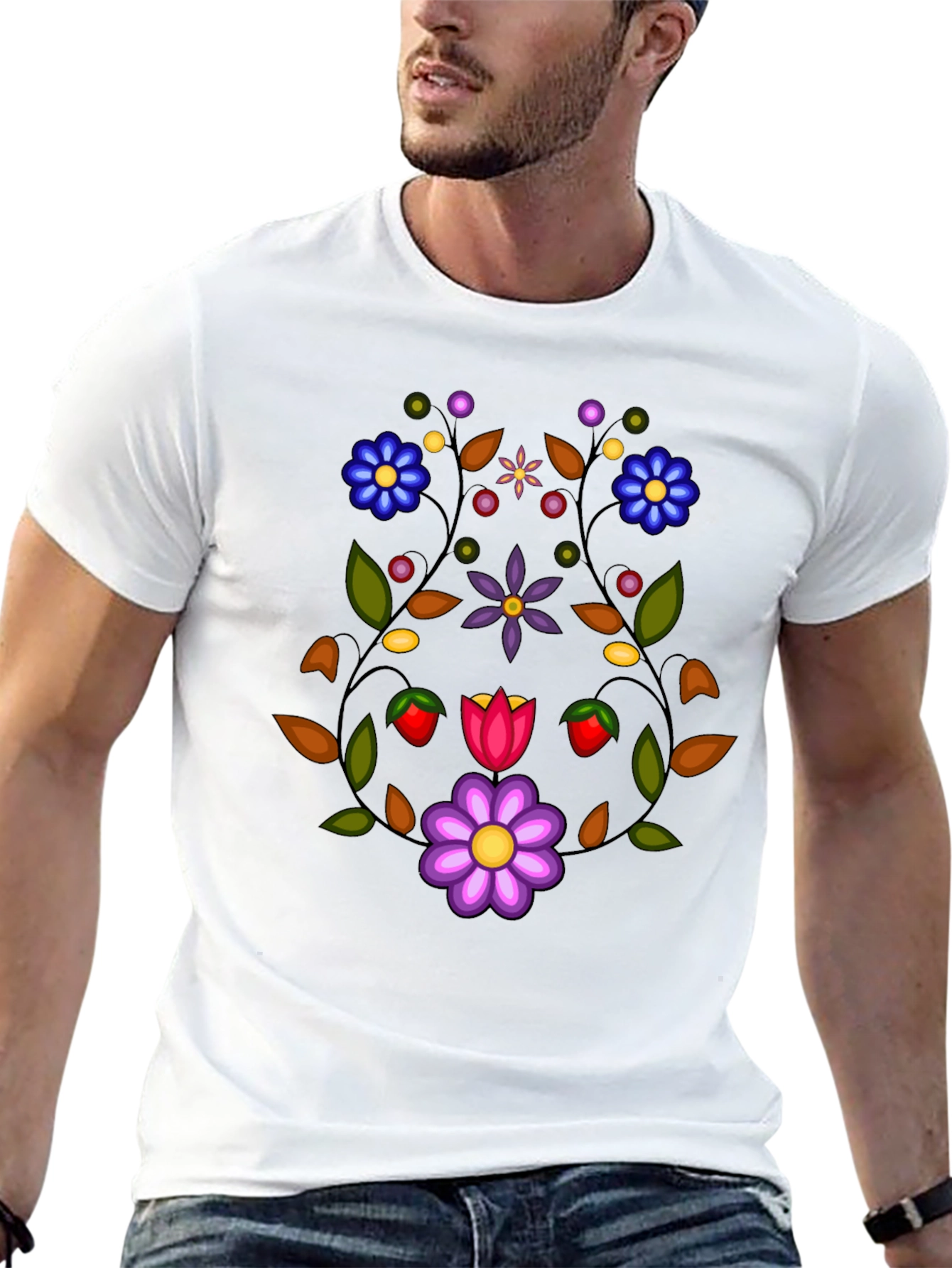 Floral Black T-Shirt