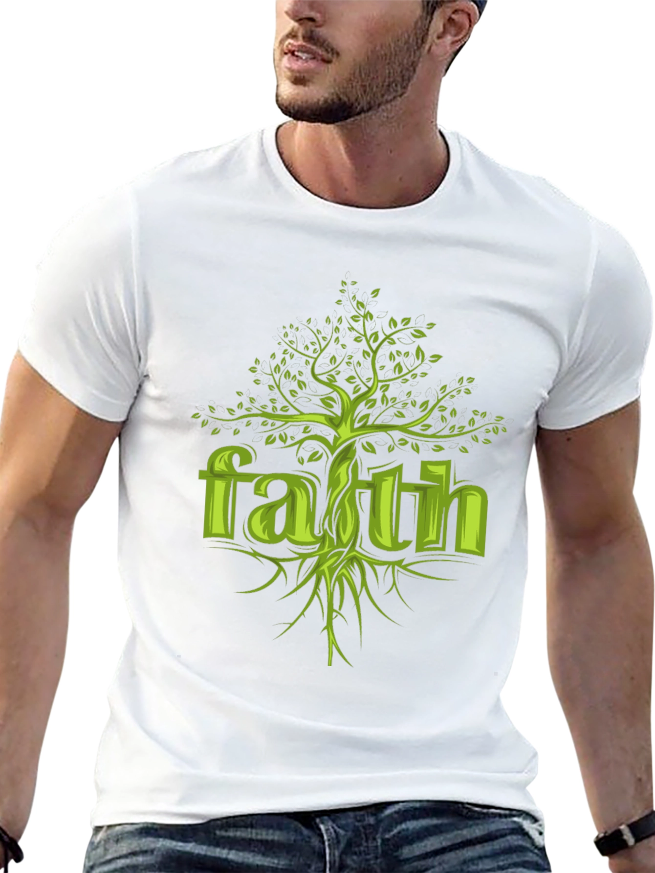 Faith Tree Graphic Tee - Unisex Black Cotton T-Shirt