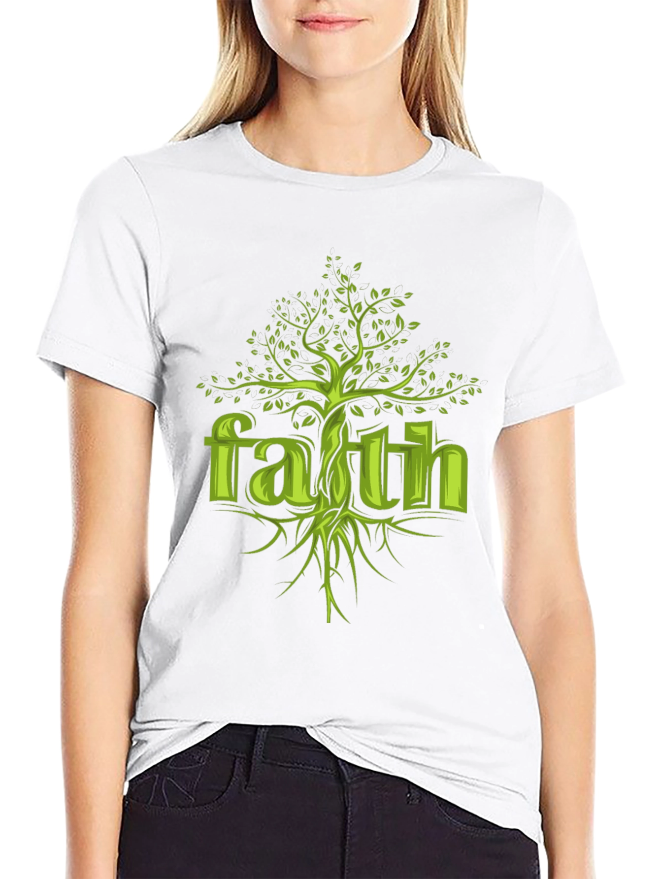 Faith Tree Graphic Tee - Unisex Black Cotton T-Shirt
