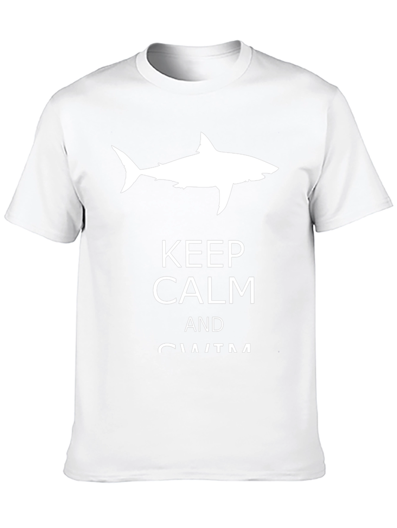 Keep Calm and Swim Black T-Shirt with Shark