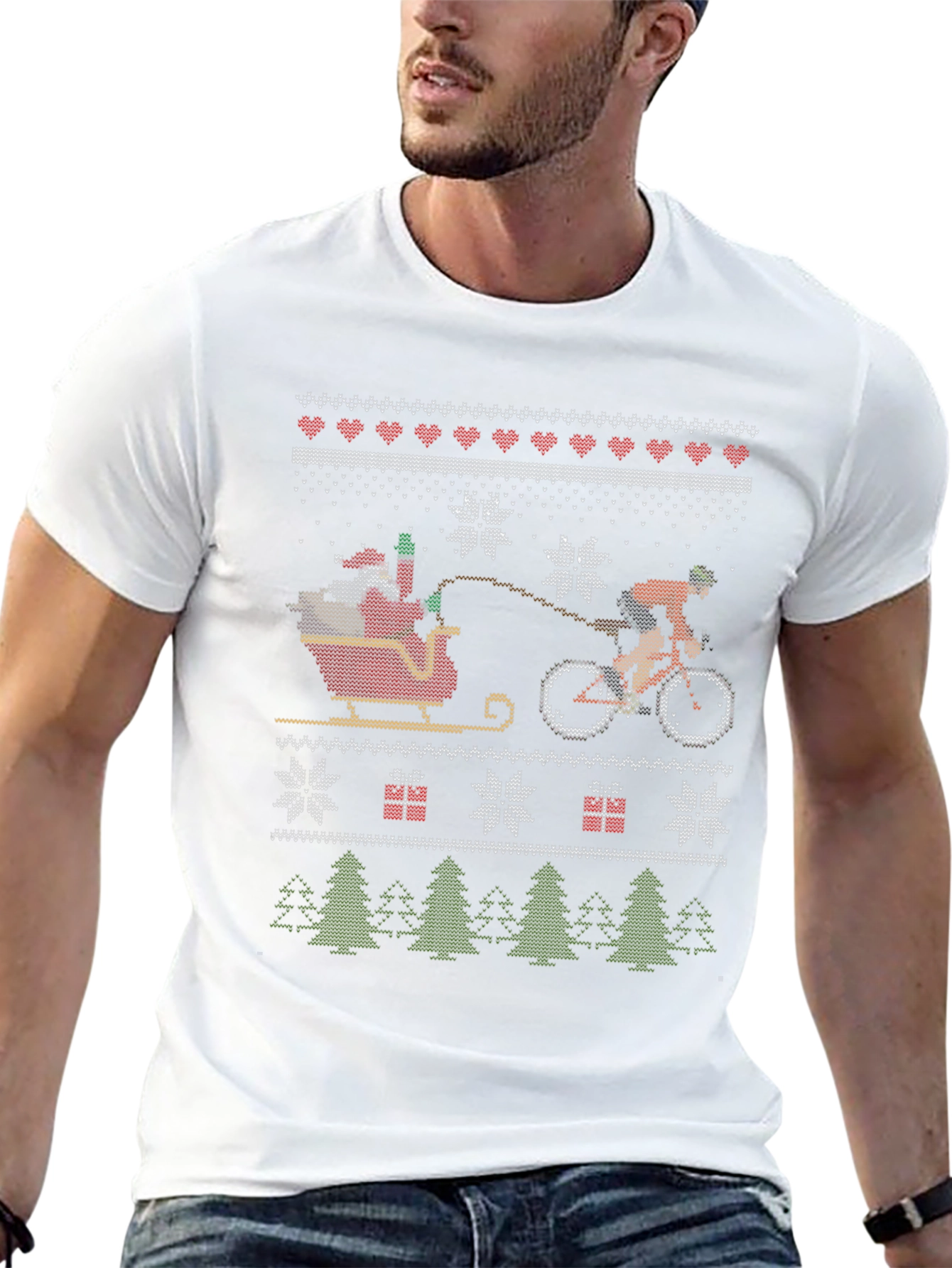 Cycling Santa Christmas T-Shirt
