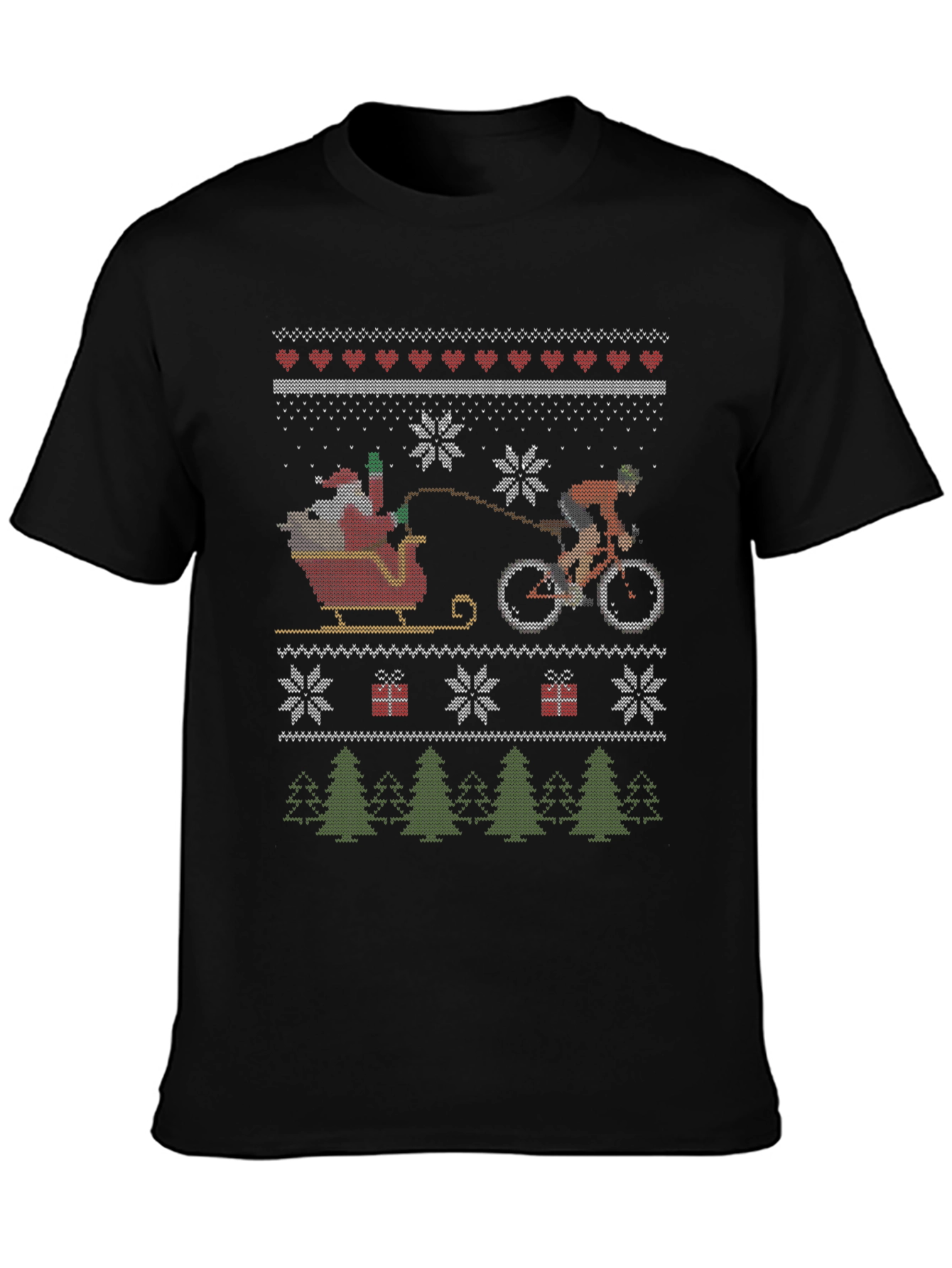 Cycling Santa Christmas T-Shirt