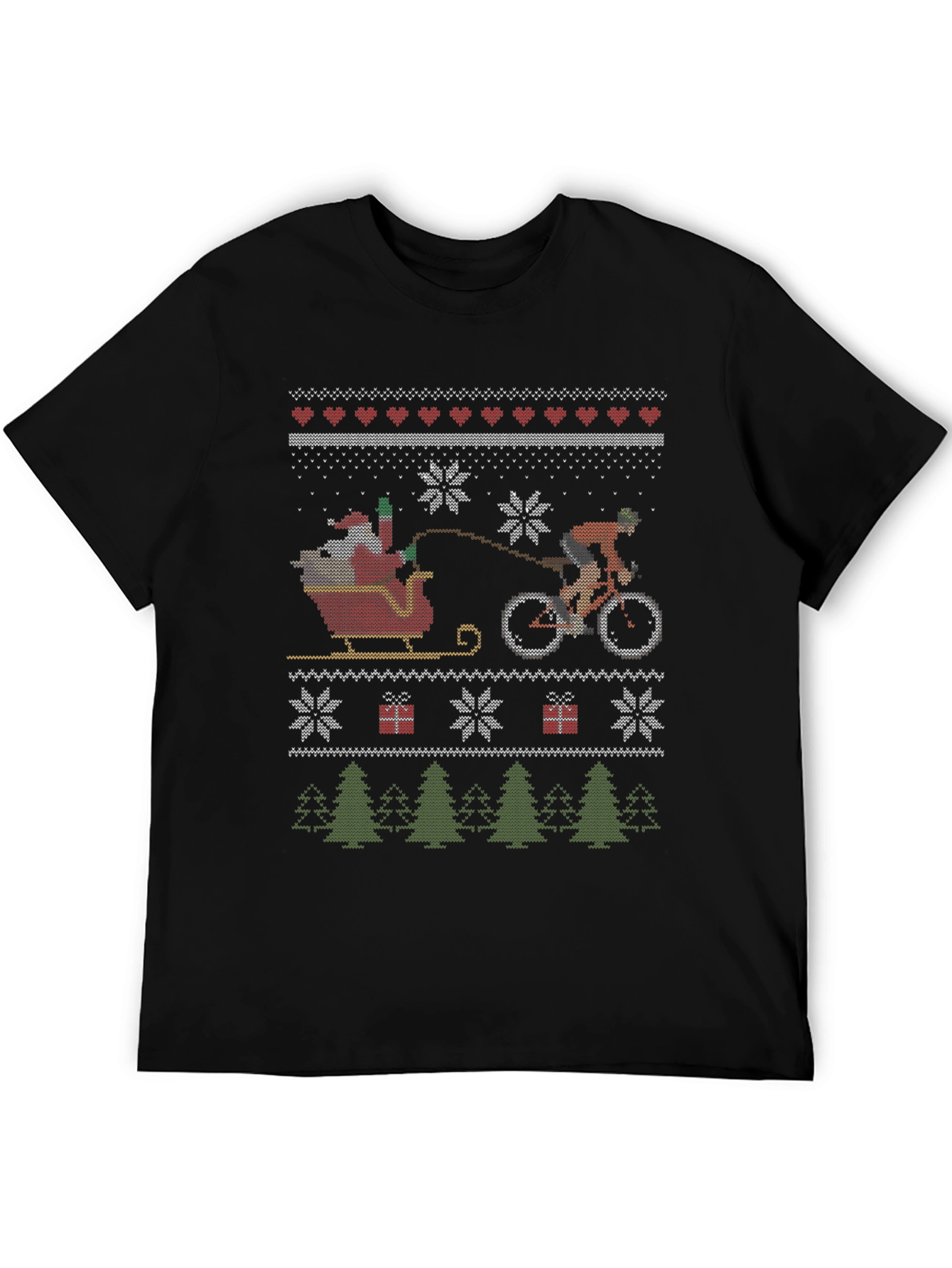 Cycling Santa Christmas T-Shirt