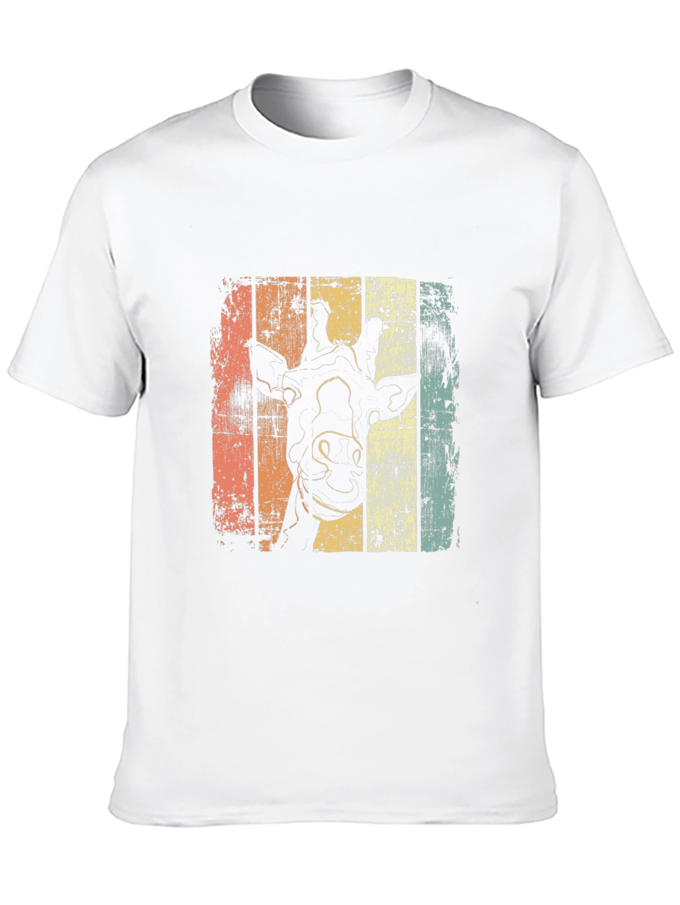 Retro Giraffe Graphic Tee - Black Casual Shirt