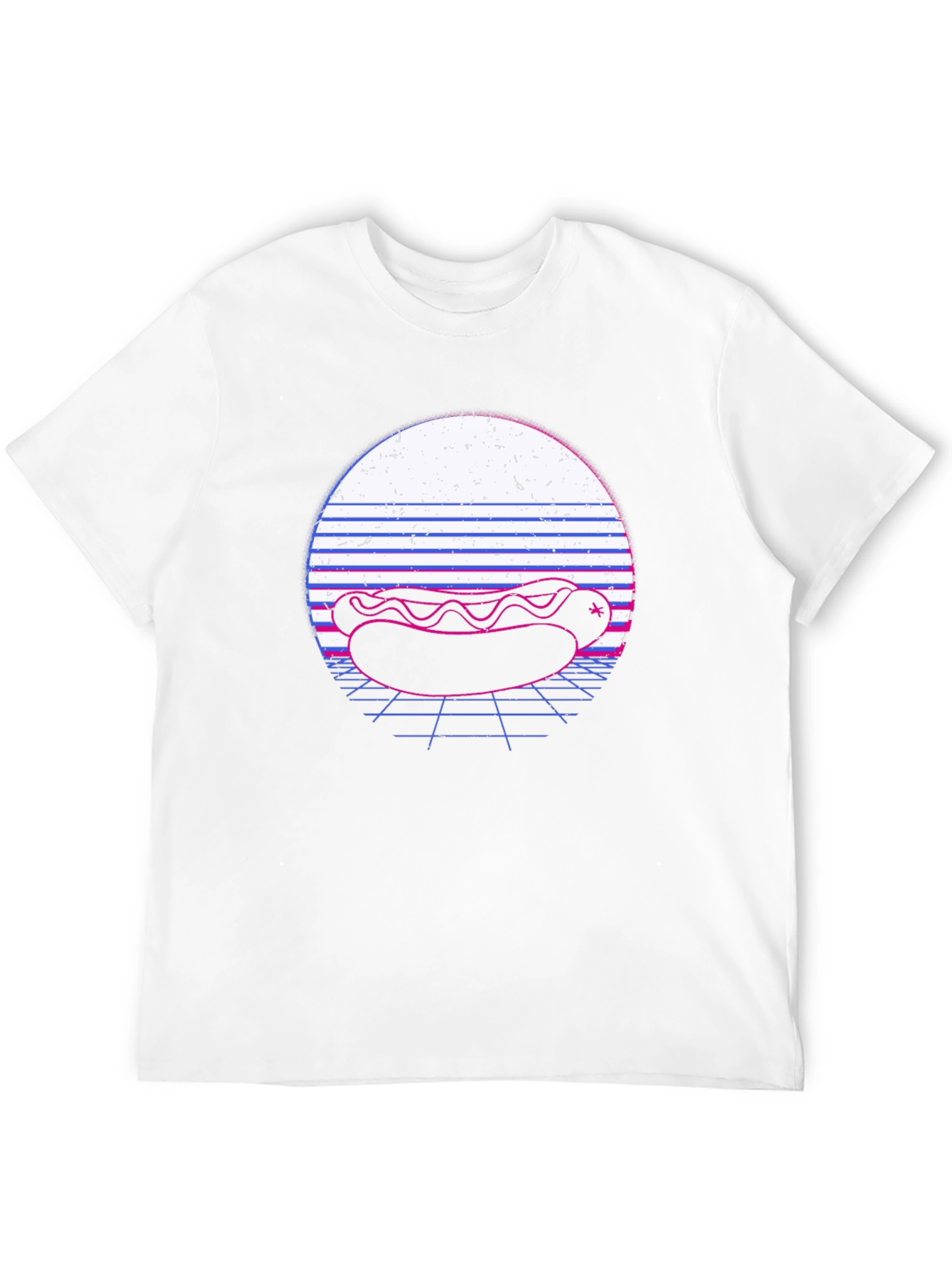 Retro Hotdog Graphic Tee - Black Cotton T-Shirt