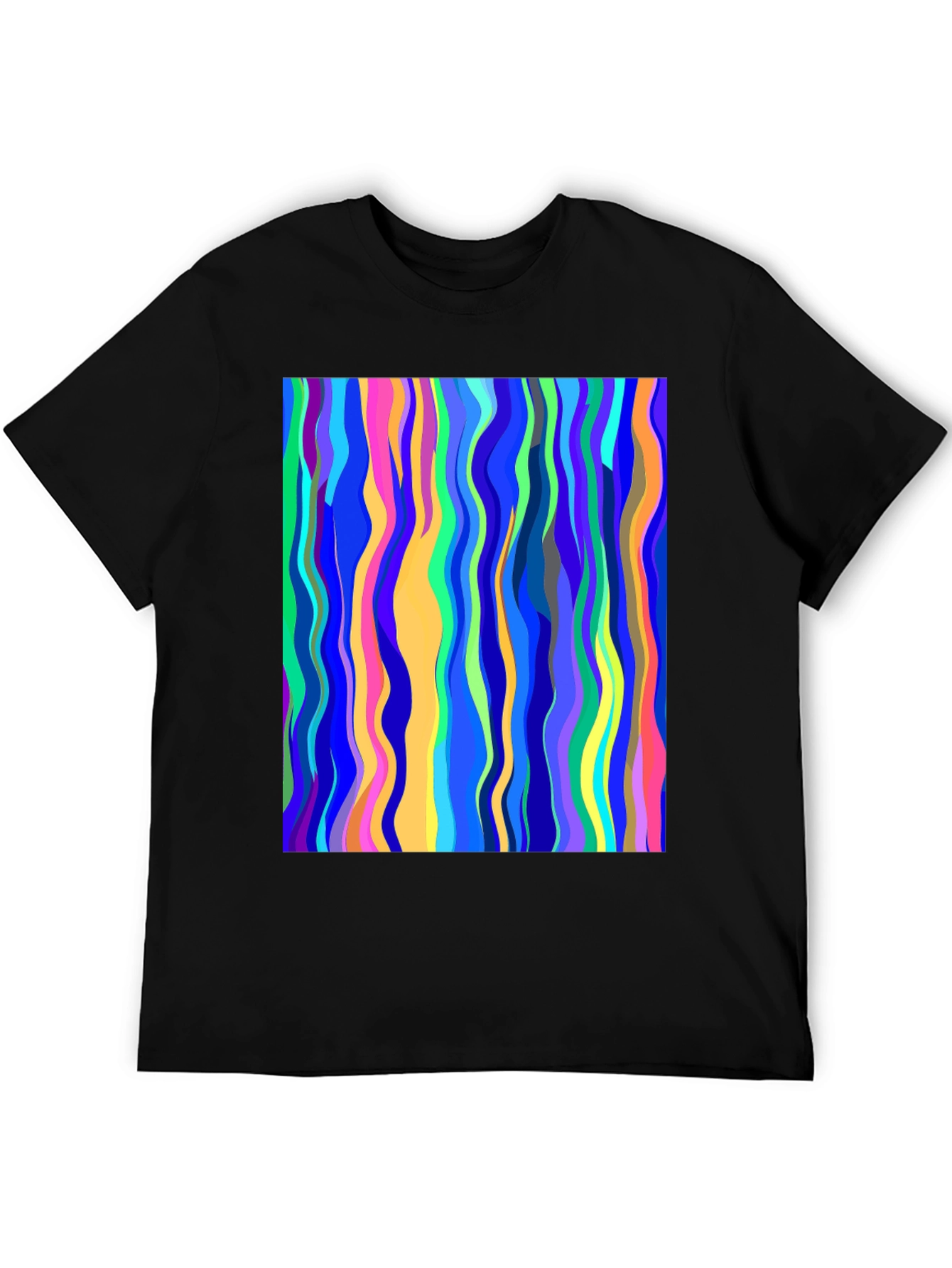 Abstract Art Wavy Lines Graphic Tee - Modern Design