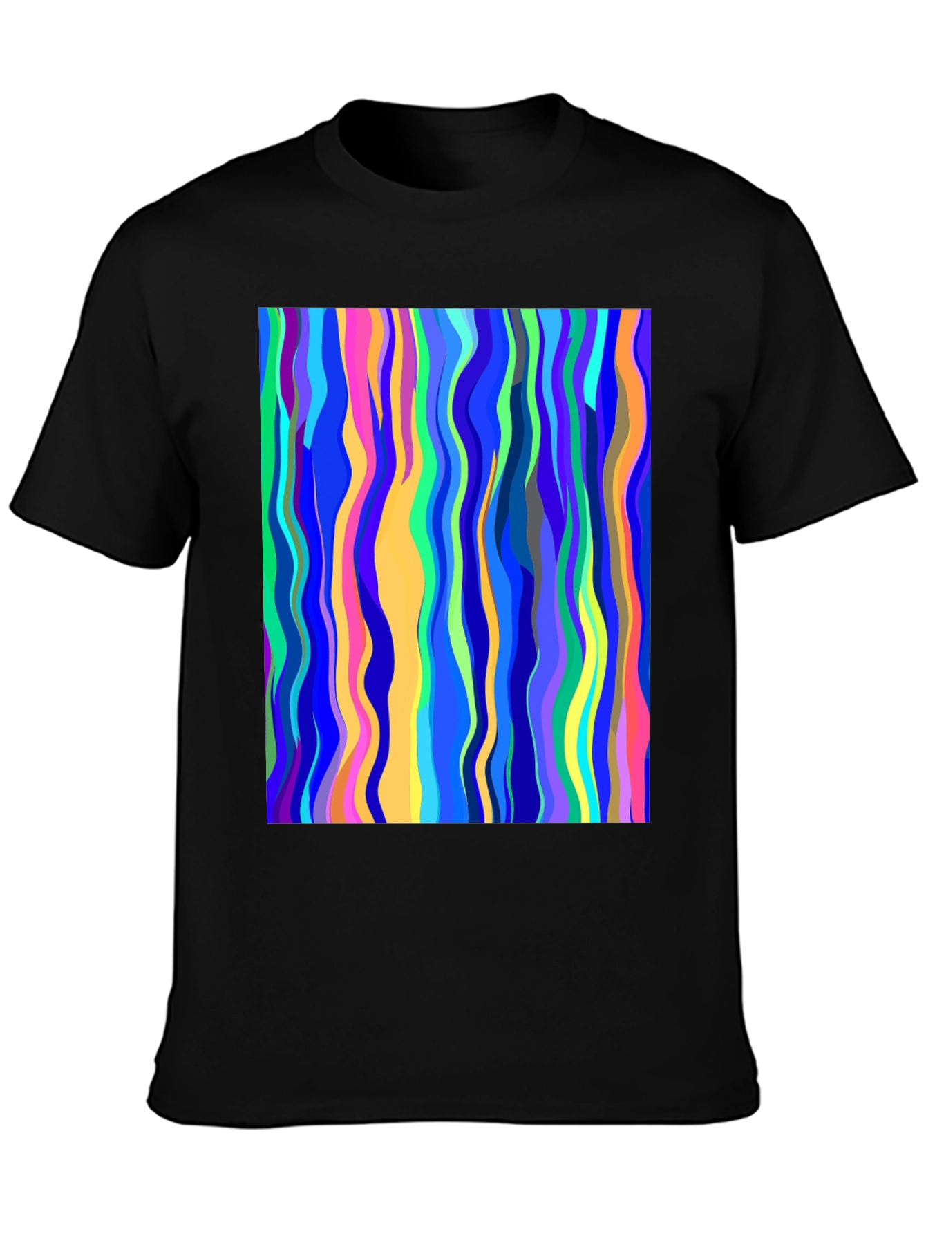 Abstract Art Wavy Lines Graphic Tee - Modern Design