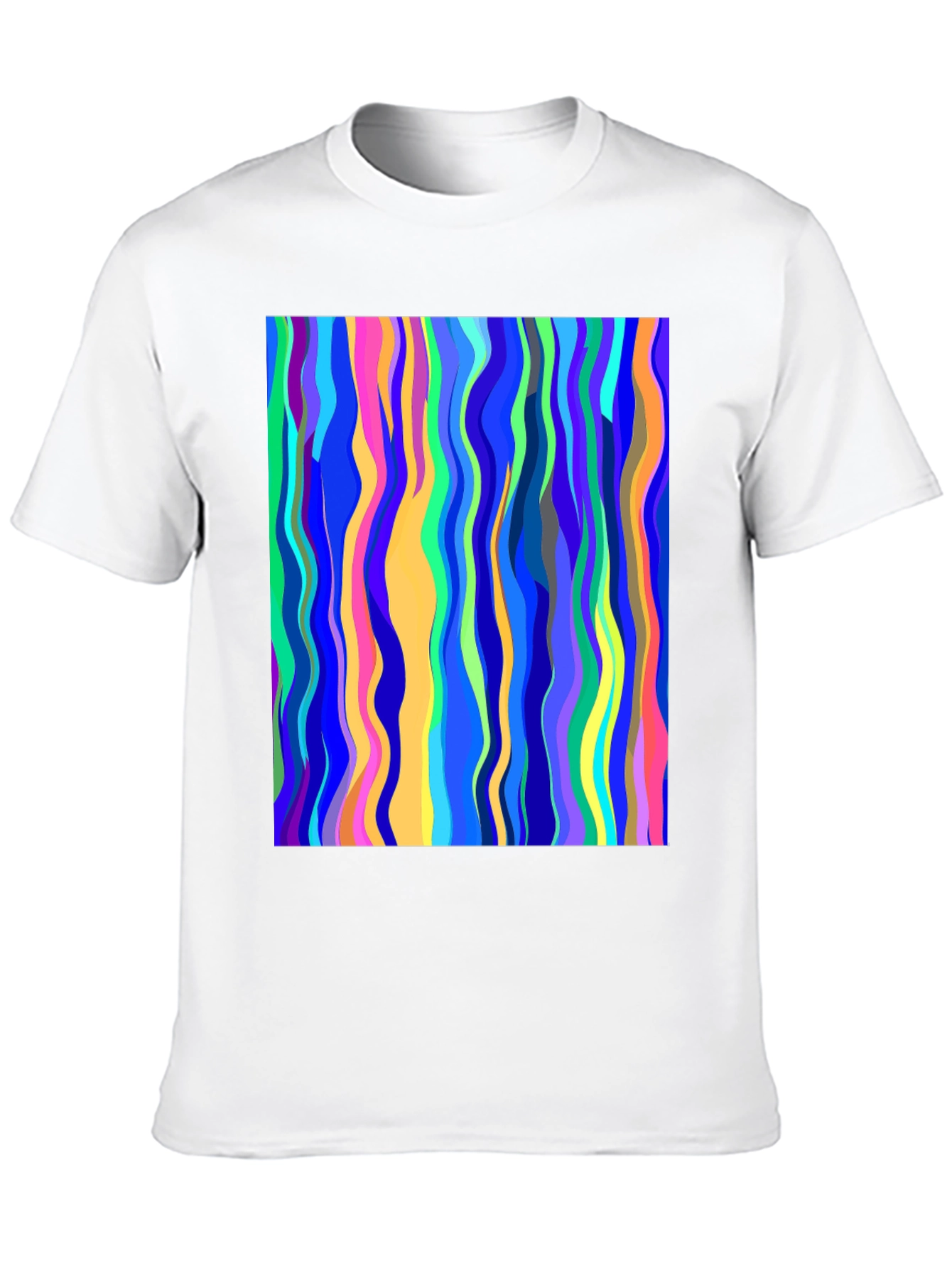 Abstract Art Wavy Lines Graphic Tee - Modern Design