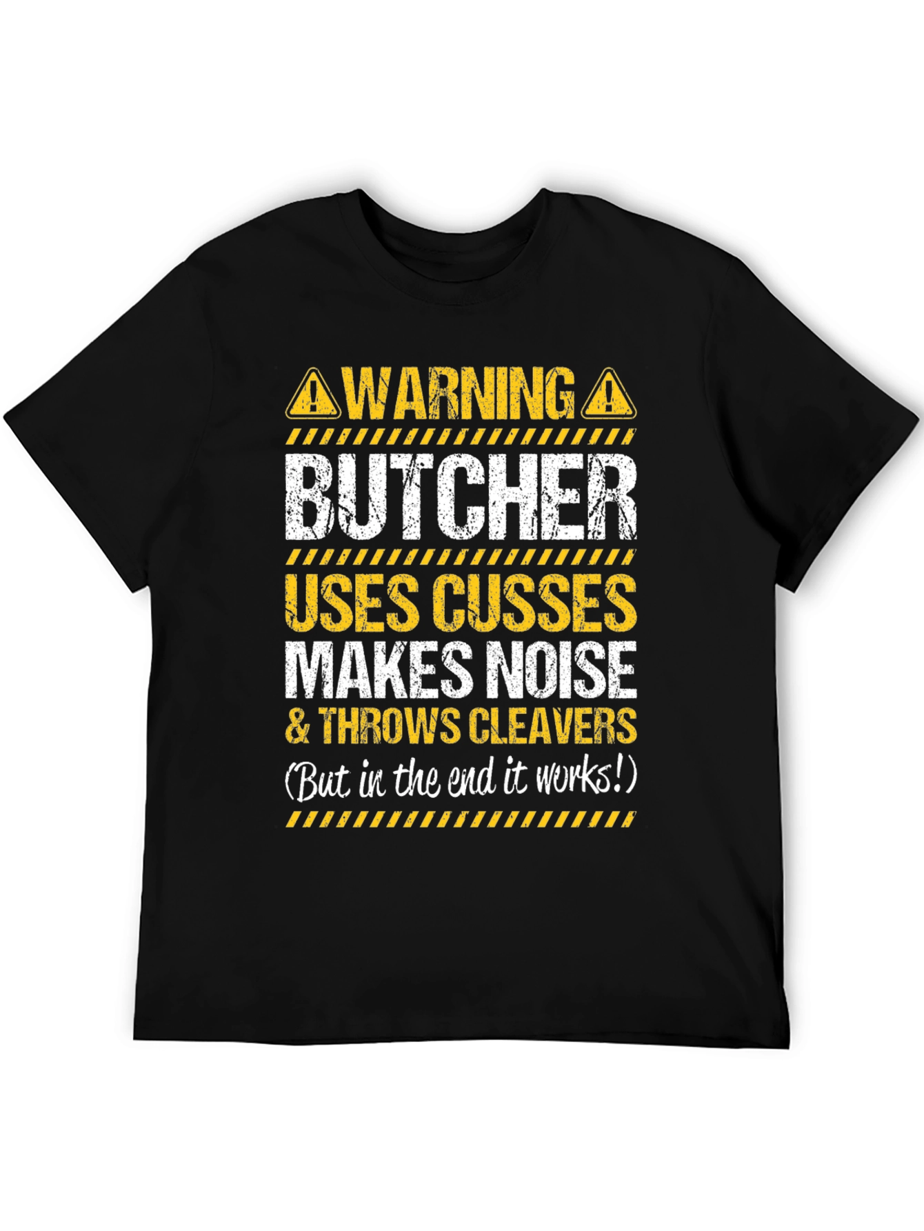 Warning Butcher Graphic T-Shirt - Funny Meat Cutter Tee