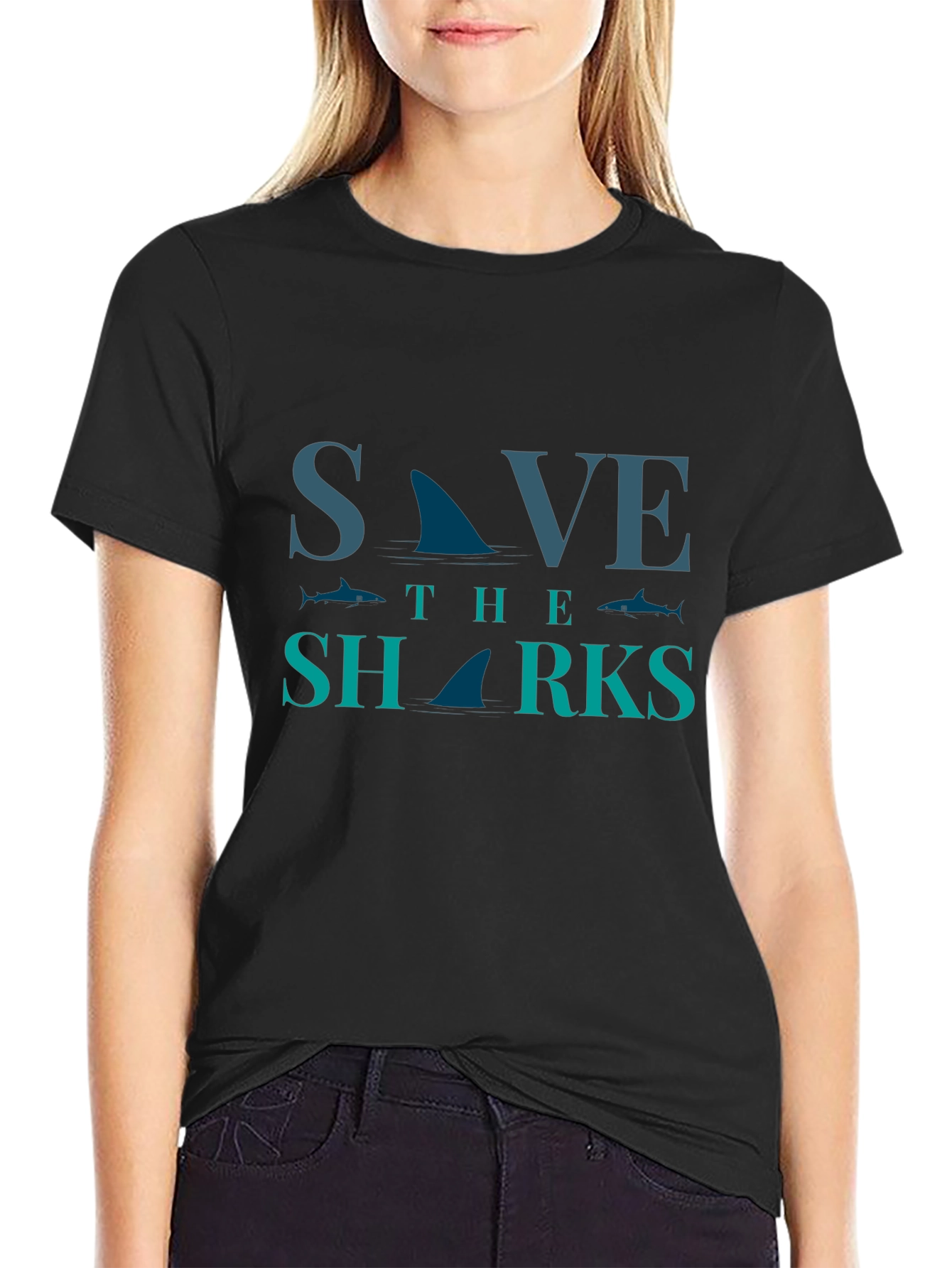Save the Sharks Graphic Tee - Eco-Friendly Fashion