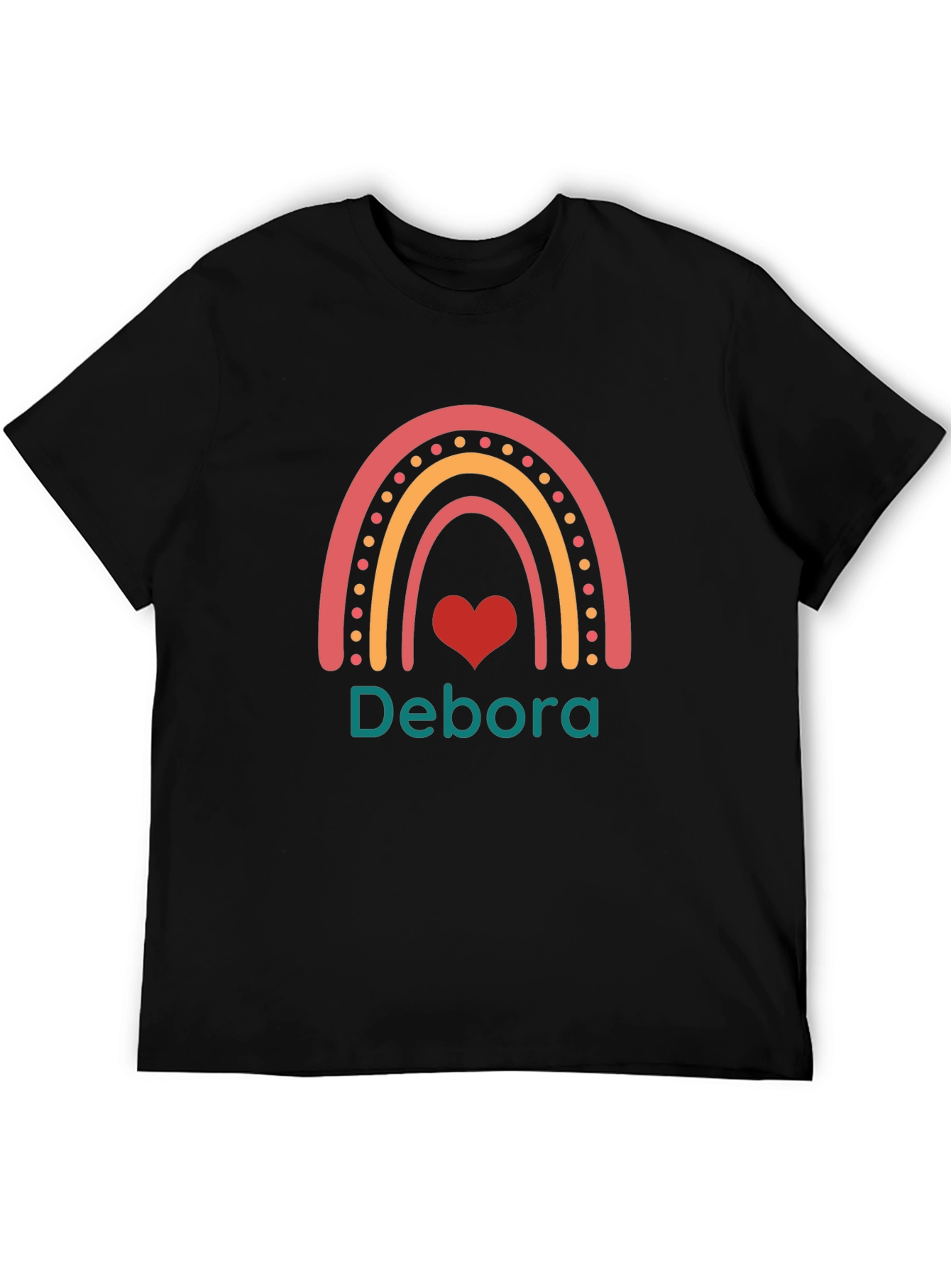 Debora Rainbow Heart Personalized T-Shirt