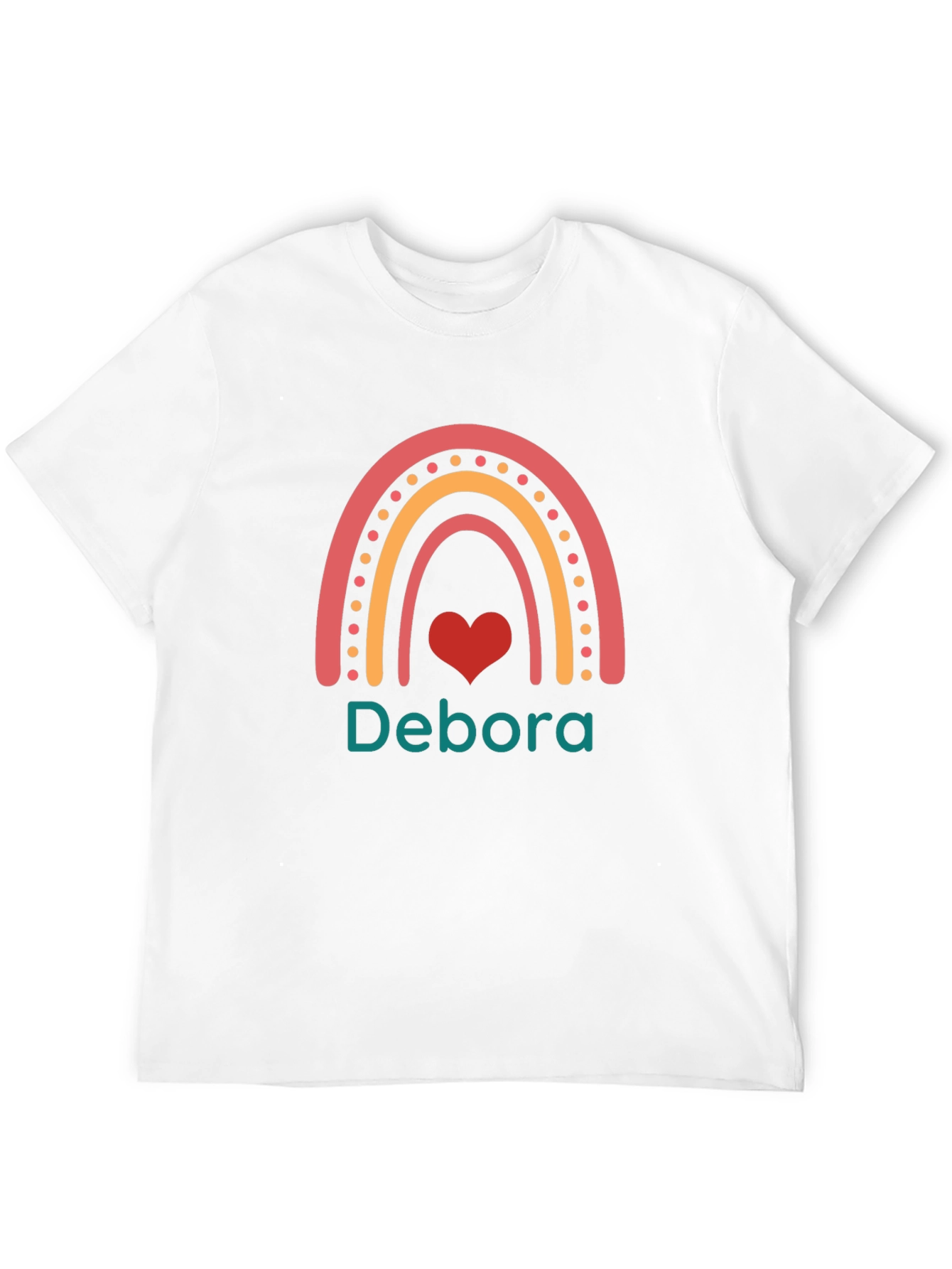 Debora Rainbow Heart Personalized T-Shirt