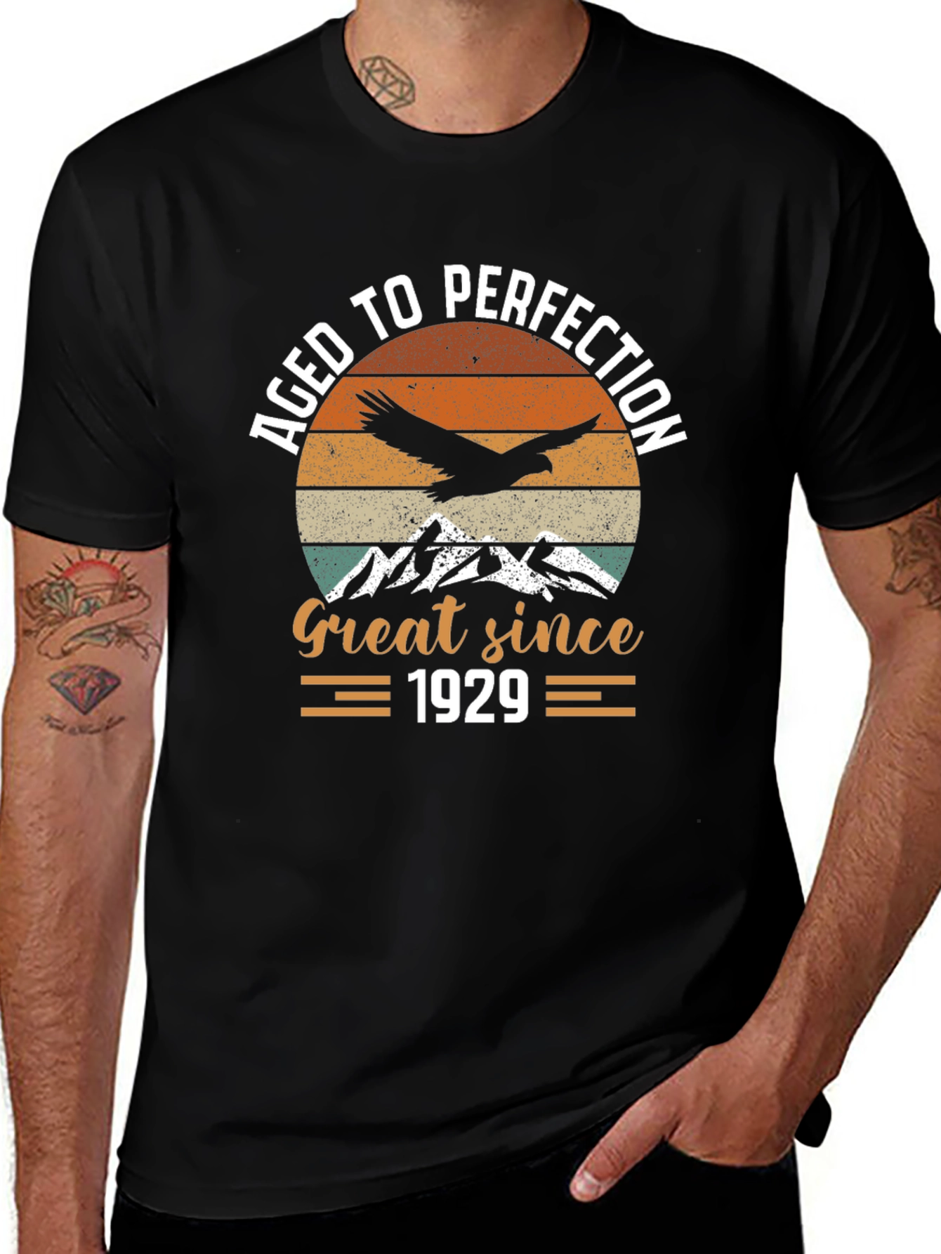 Aged To Perfection - Great Since 1929 Black T-Shirt