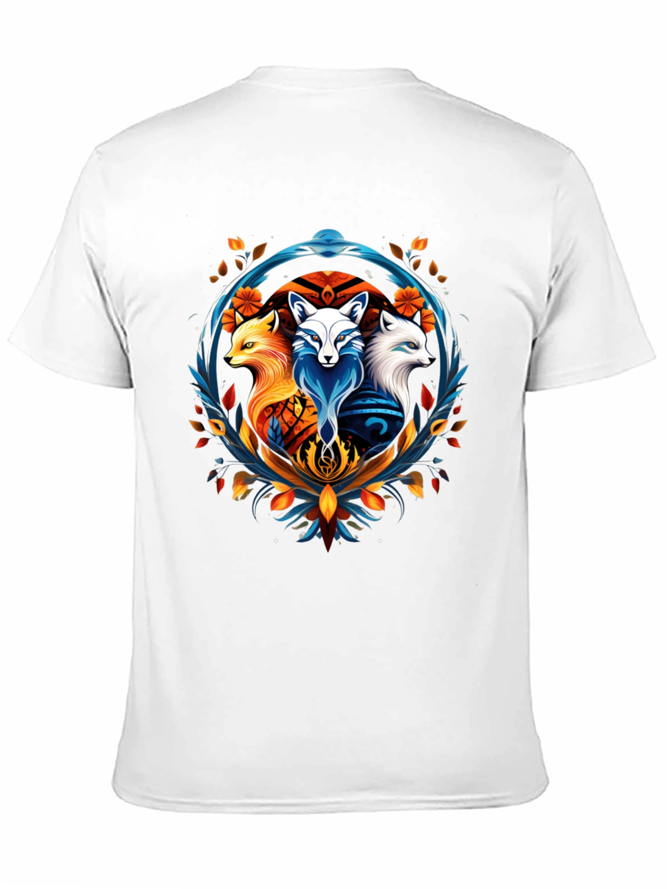 Fox Trio Graphic Tee - Stylish Animal Design T-Shirt