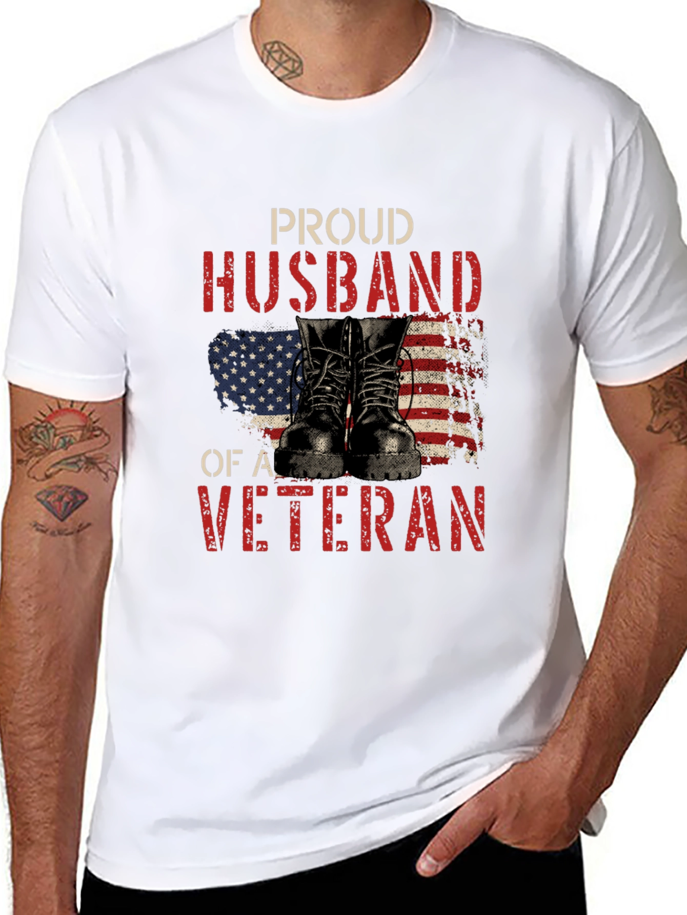 Proud Husband of a Veteran Graphic Tee