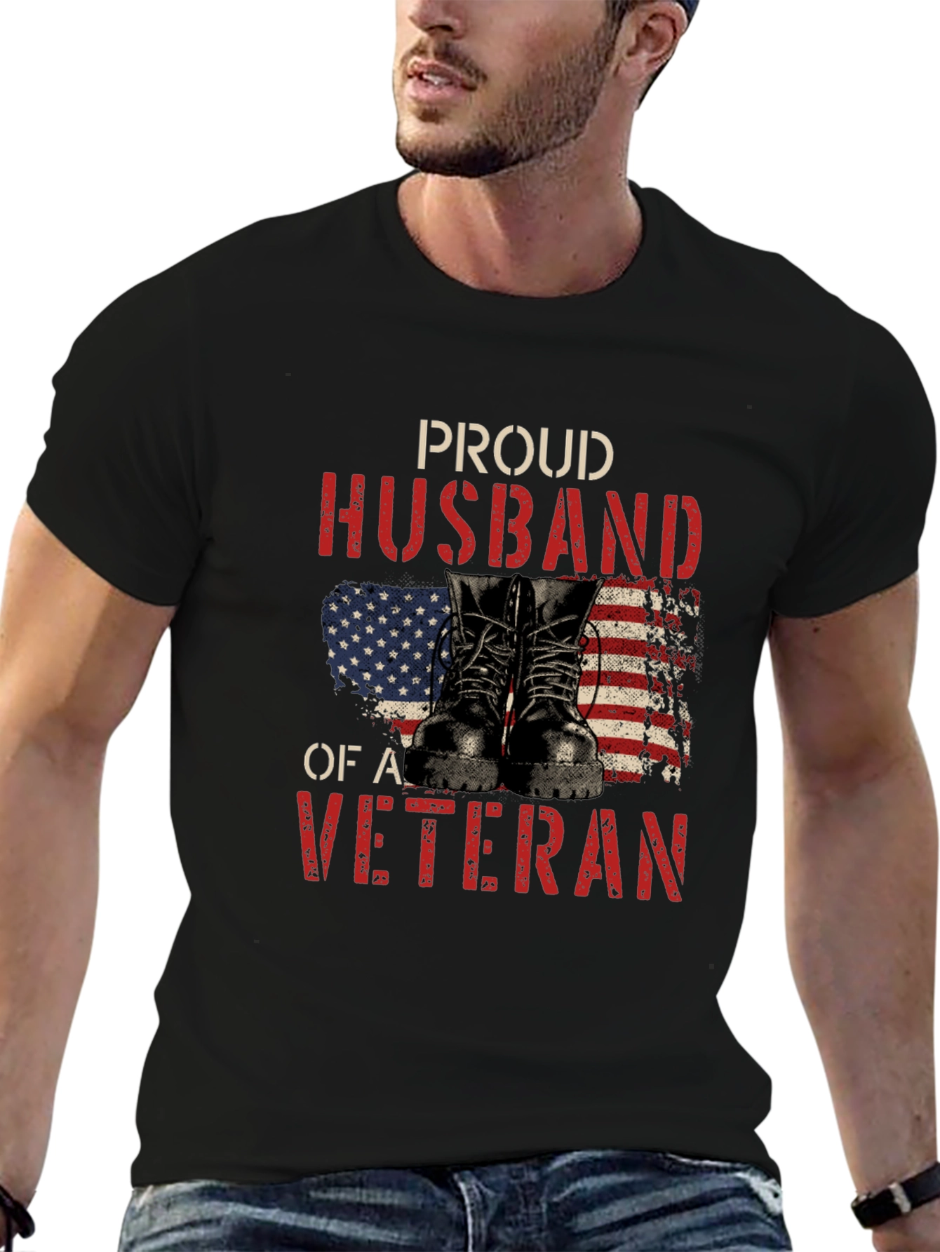 Proud Husband of a Veteran Graphic Tee