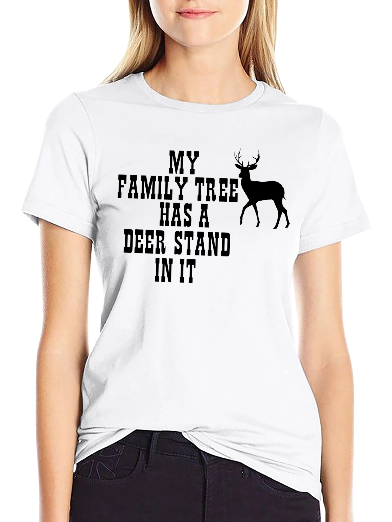 Deer Stand Family Tree Graphic Tee - Black