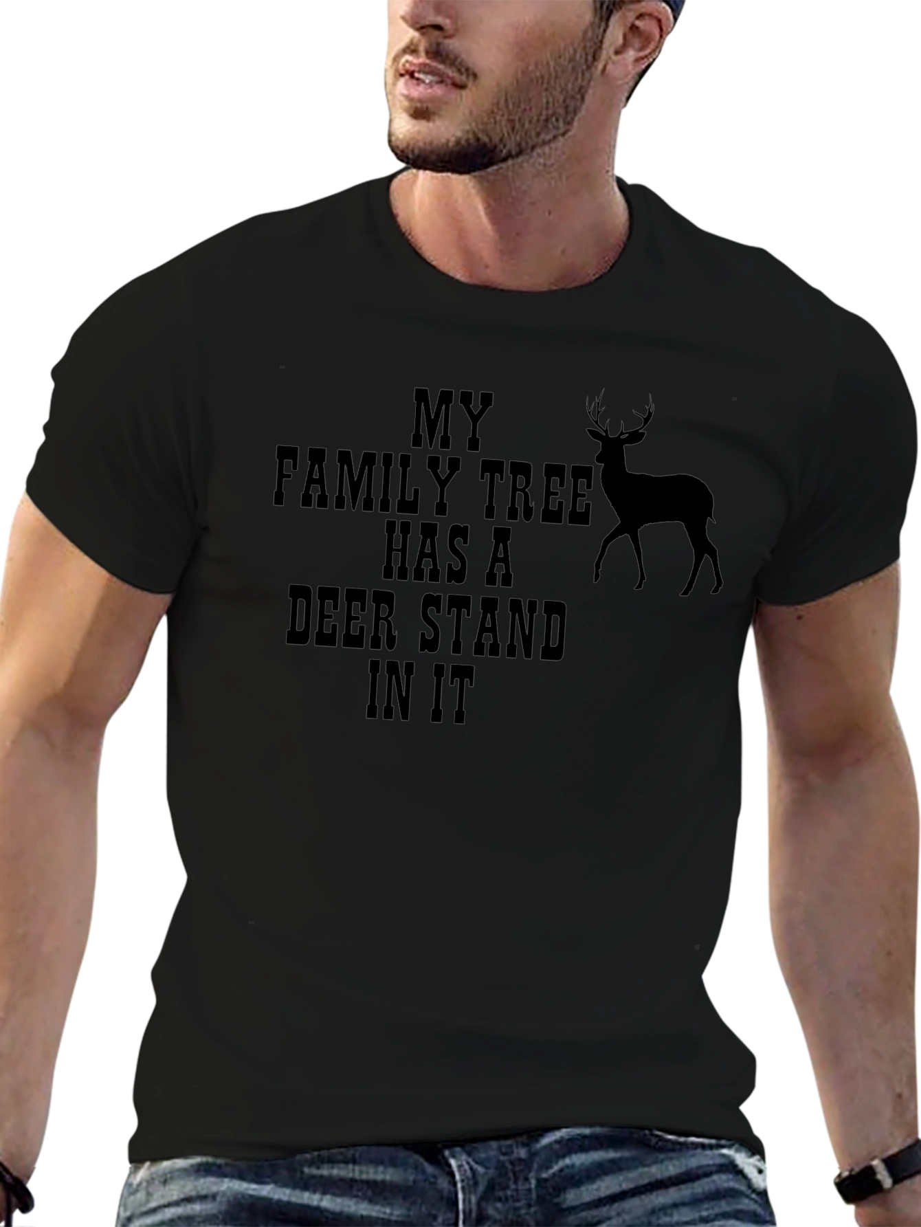 Deer Stand Family Tree Graphic Tee - Black
