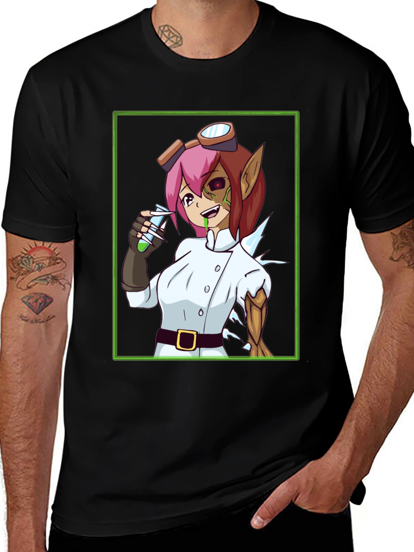 Mad Scientist Girl T-Shirt - Anime Style Design