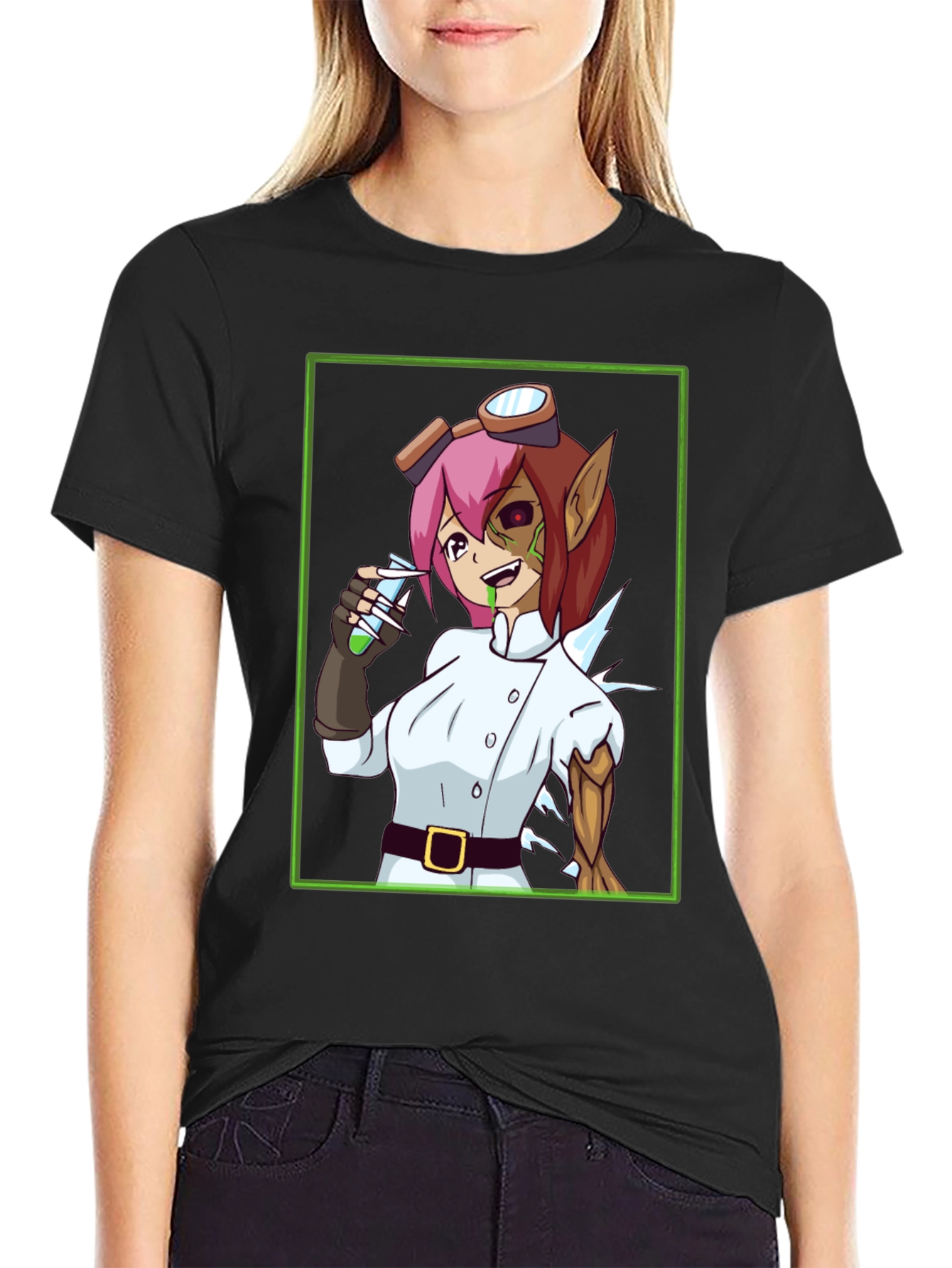 Mad Scientist Girl T-Shirt - Anime Style Design