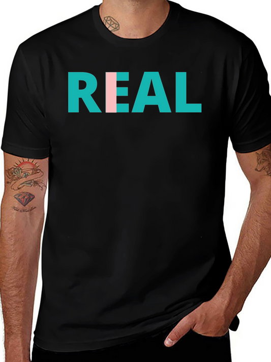REAL Graphic Print Crew Neck T-Shirt