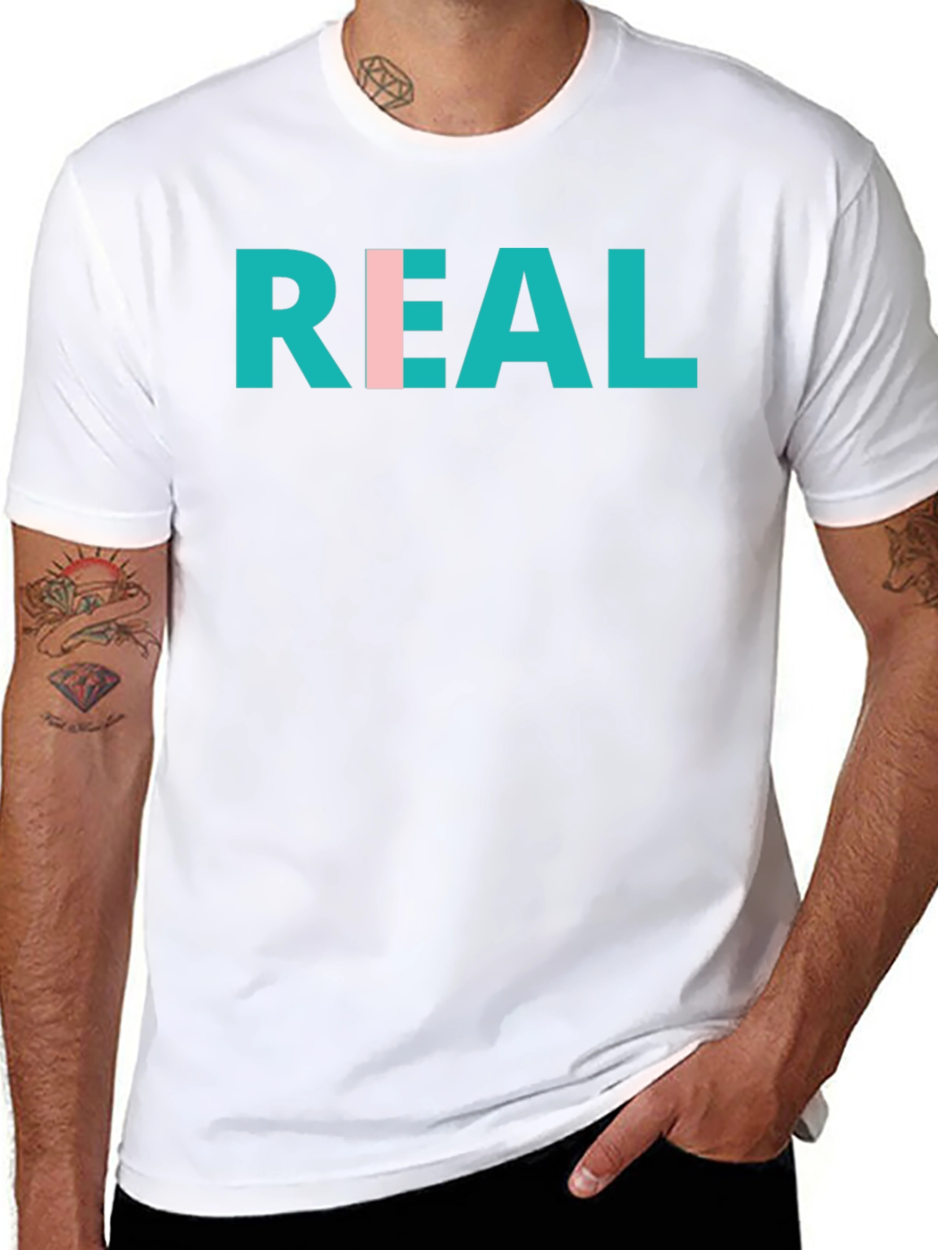 REAL Graphic Print Crew Neck T-Shirt