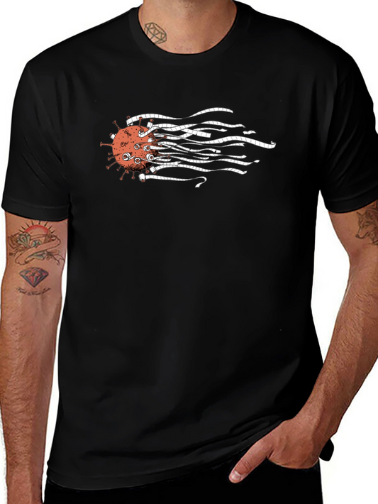 Unique Virus Design Black T-Shirt