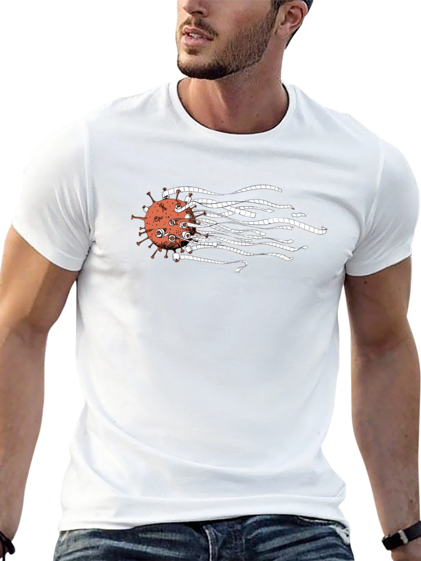 Unique Virus Design Black T-Shirt