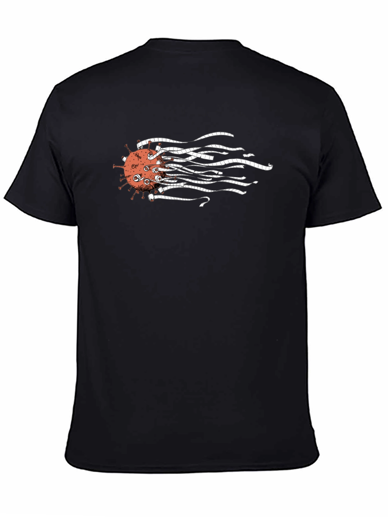 Unique Virus Design Black T-Shirt