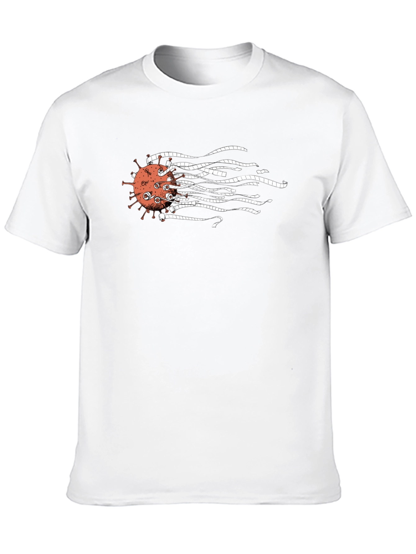 Unique Virus Design Black T-Shirt