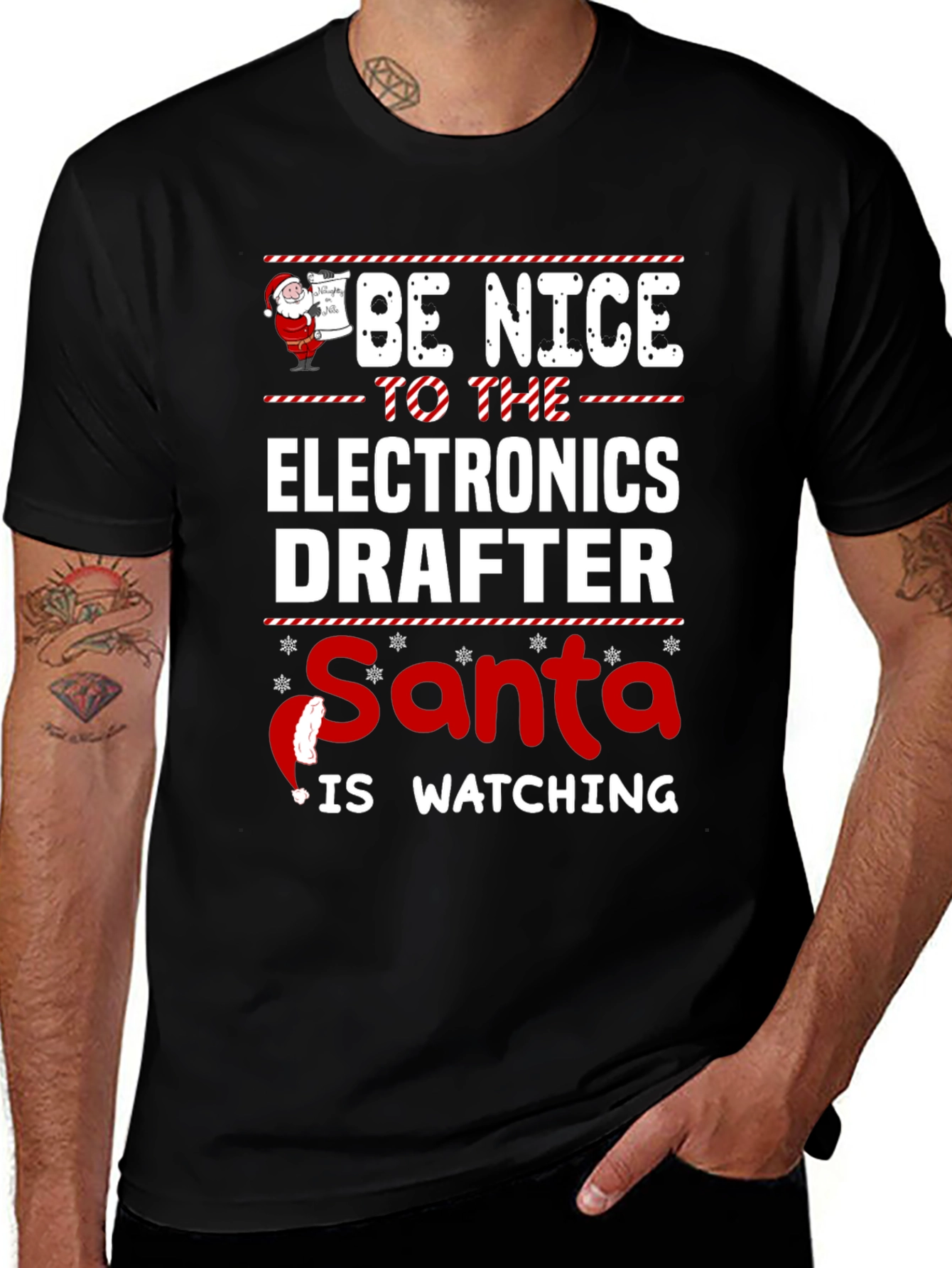 Electronics Drafter Santa Christmas T-Shirt