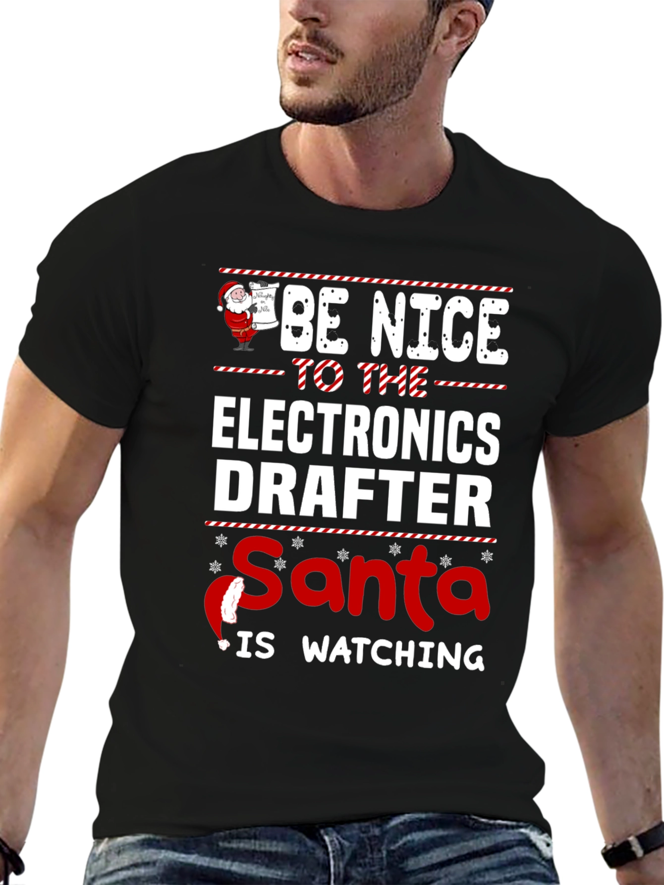 Electronics Drafter Santa Christmas T-Shirt