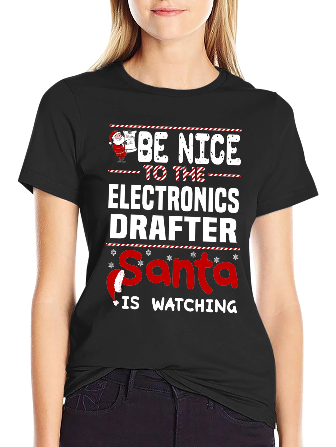 Electronics Drafter Santa Christmas T-Shirt
